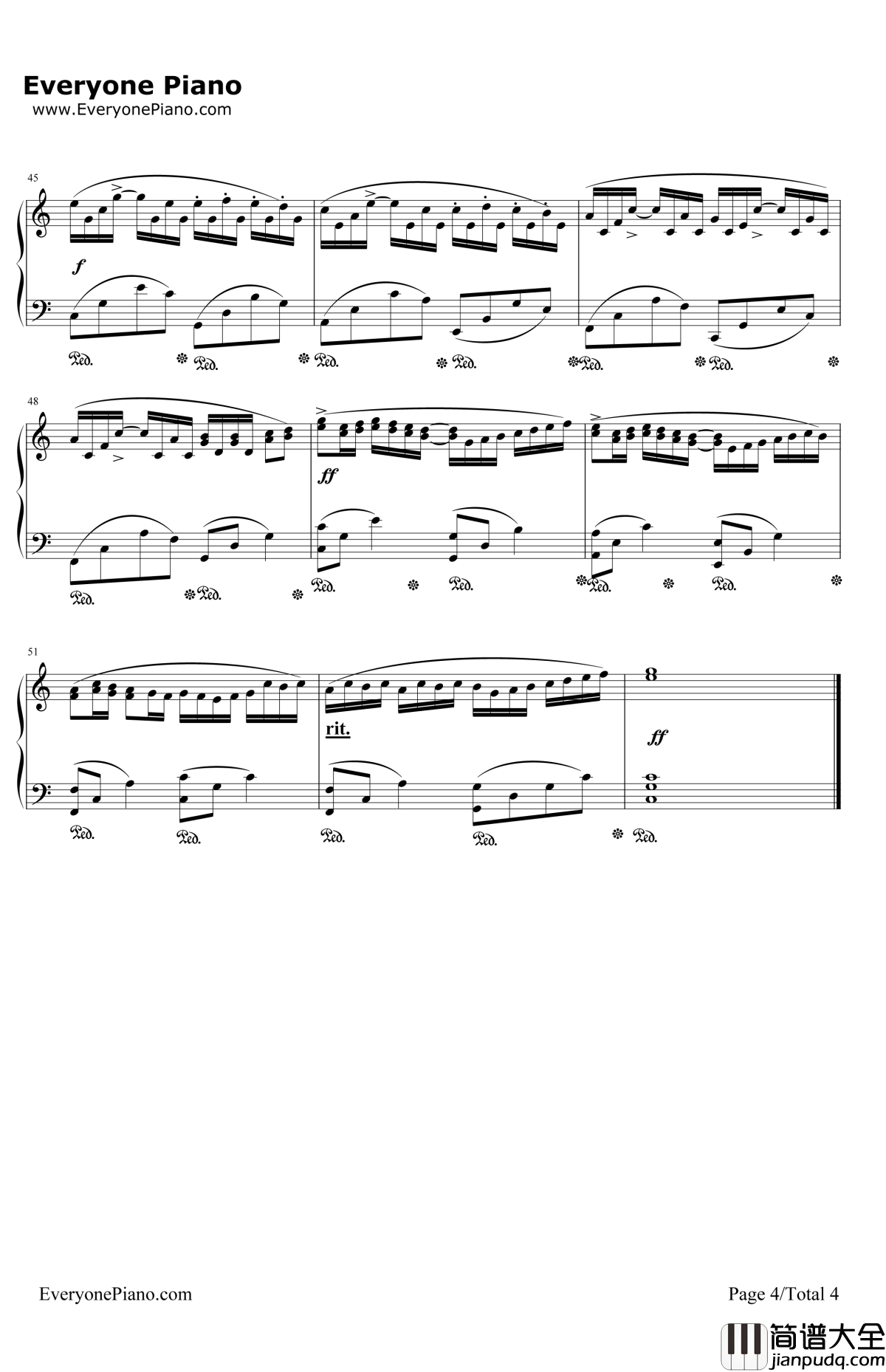 卡农弹奏版钢琴谱_乔治•温斯顿_我的野蛮女友插曲