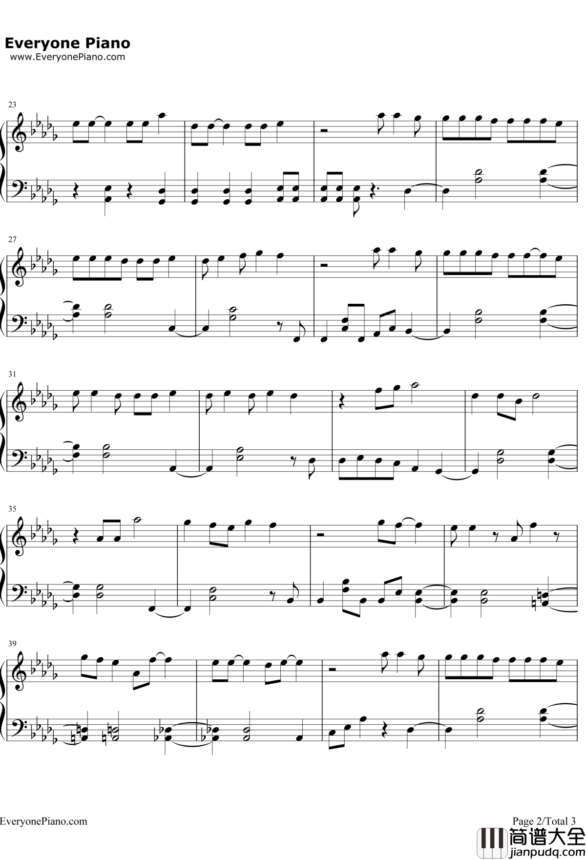 名前を呼ぶよ简单版钢琴谱_LuckLife_文豪StrayDogsED