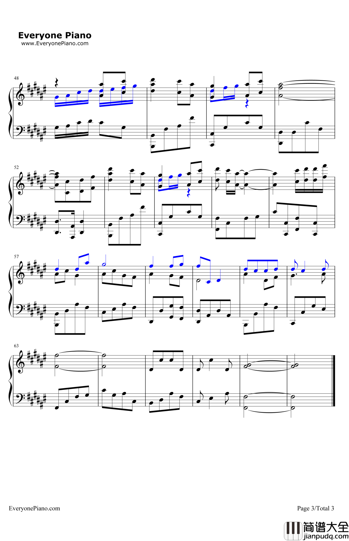 爱殇钢琴谱_董贞