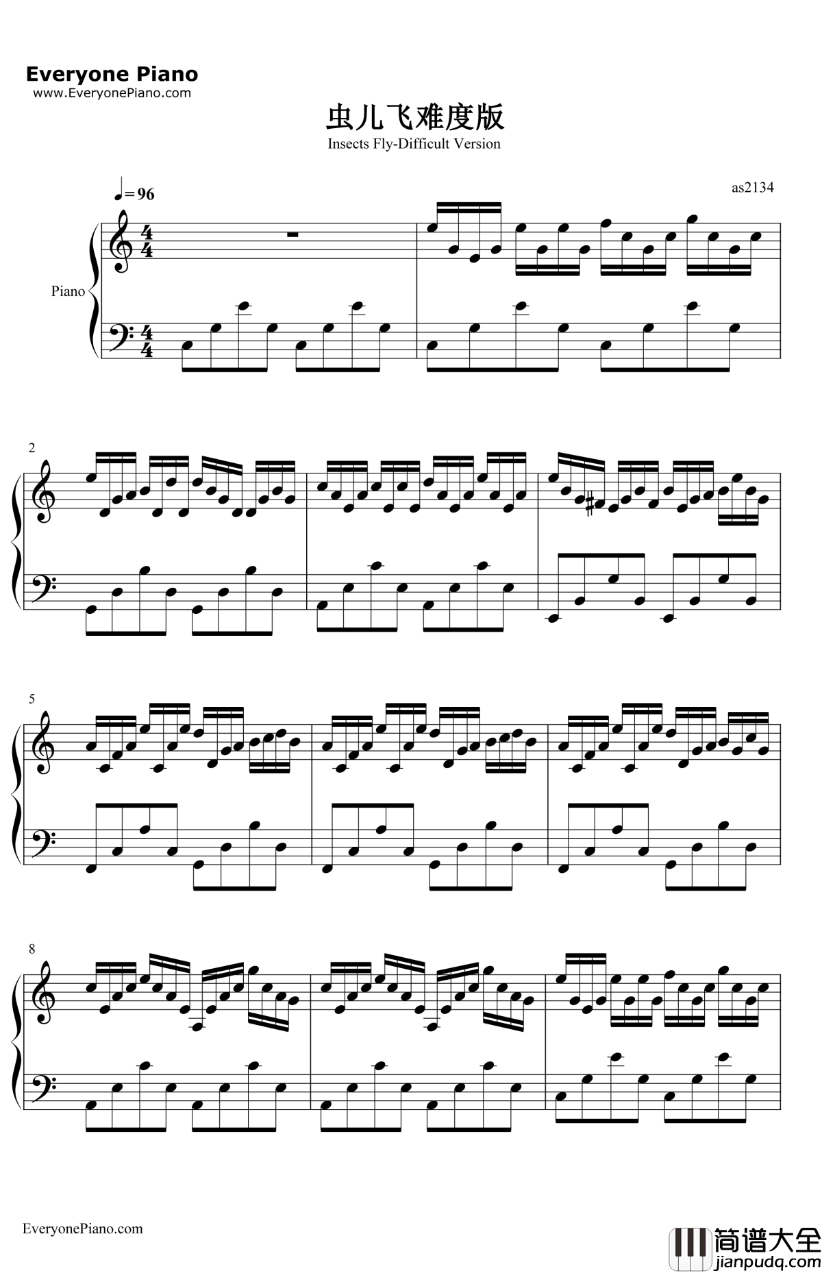 虫儿飞钢琴谱_郑伊健_难度版_风云雄霸天下插曲