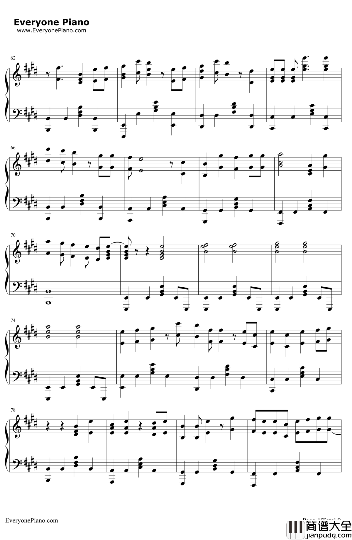 君だったら钢琴谱_HAPPYBIRTHDAY