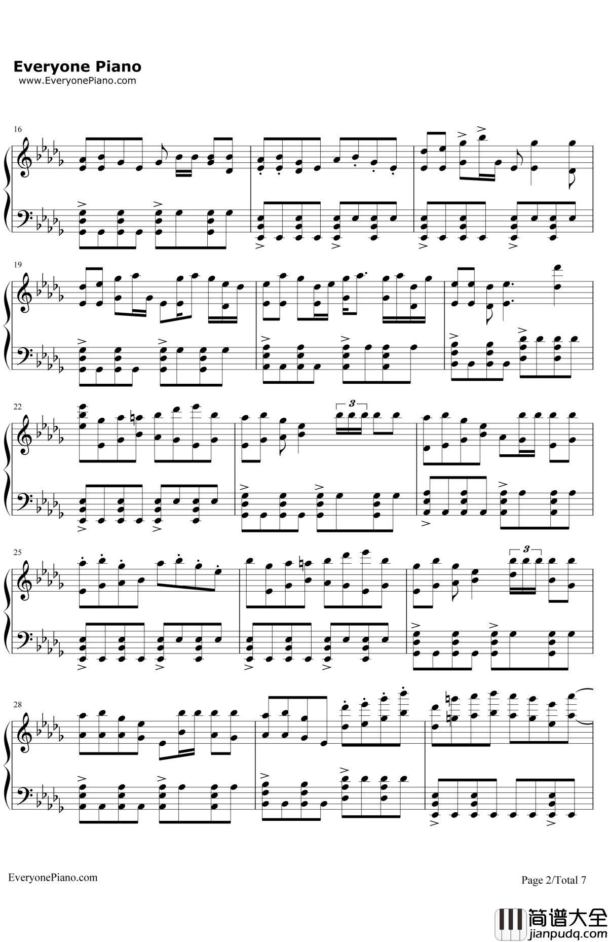 普通DISCO钢琴谱_洛天依言和