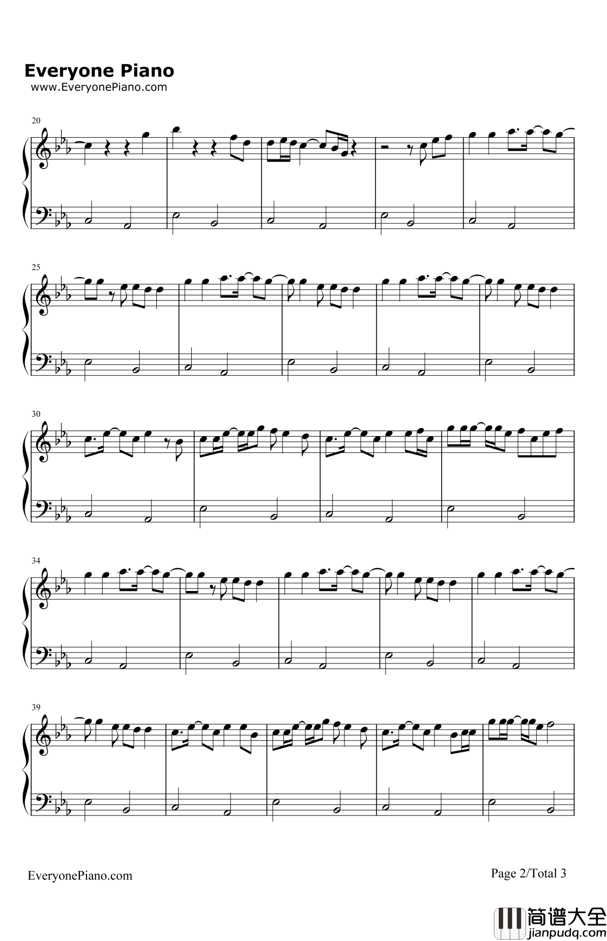 InternationalLove钢琴谱_Pitbull