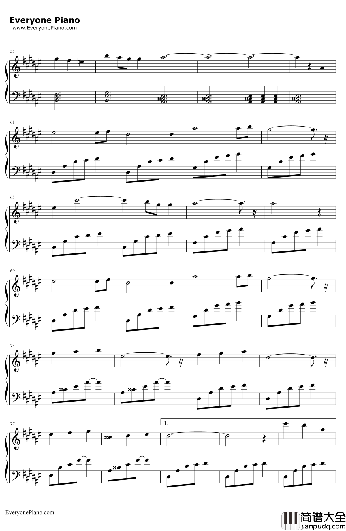 时光笔墨钢琴谱_张碧晨_青云志ED