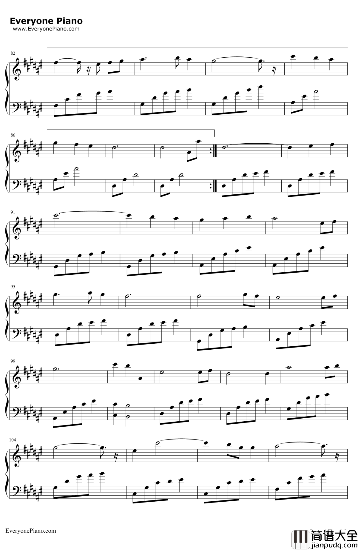 时光笔墨钢琴谱_张碧晨_青云志ED