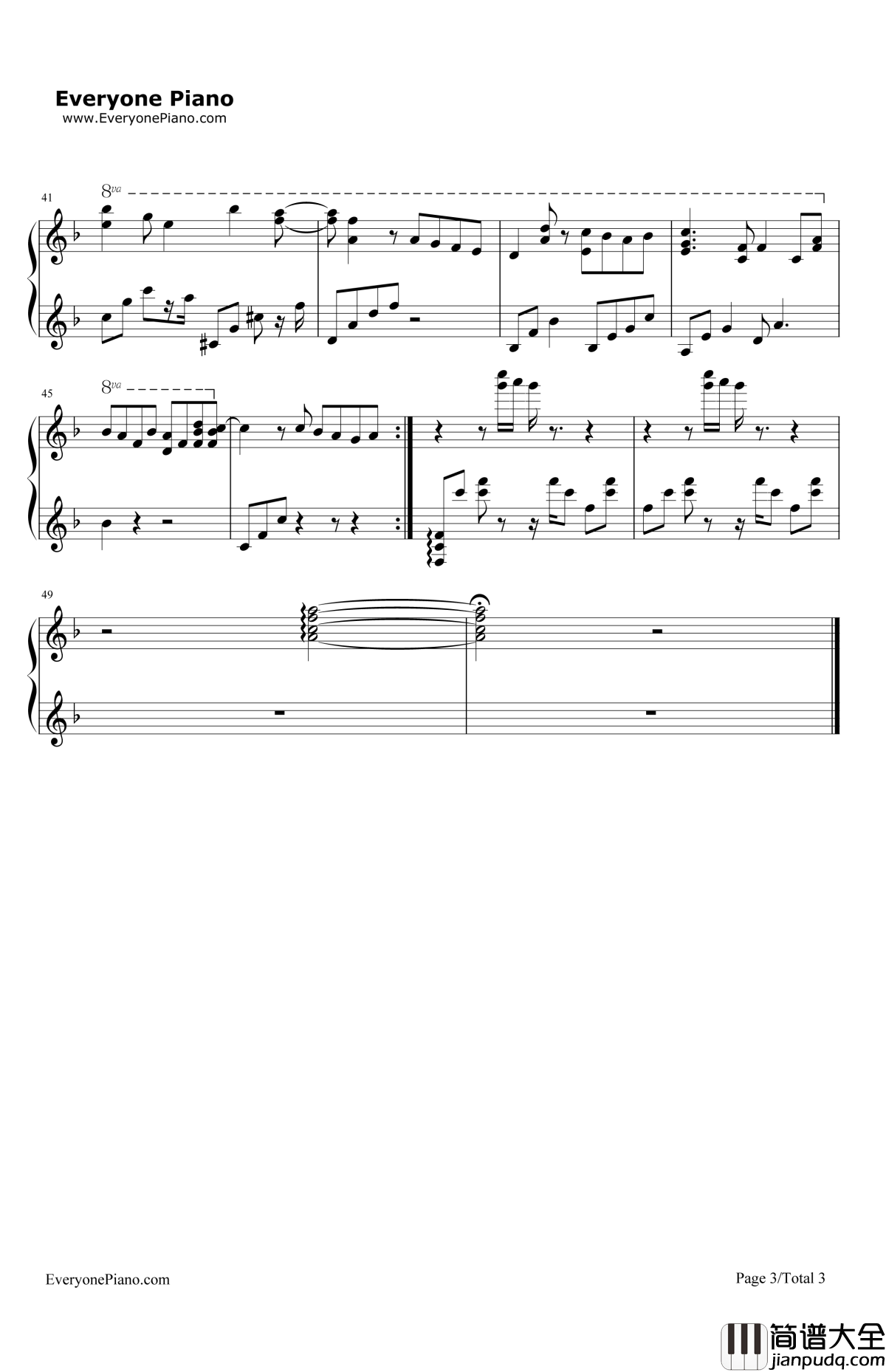 龙猫主题曲钢琴谱_久石让宫崎骏_龙猫主题曲