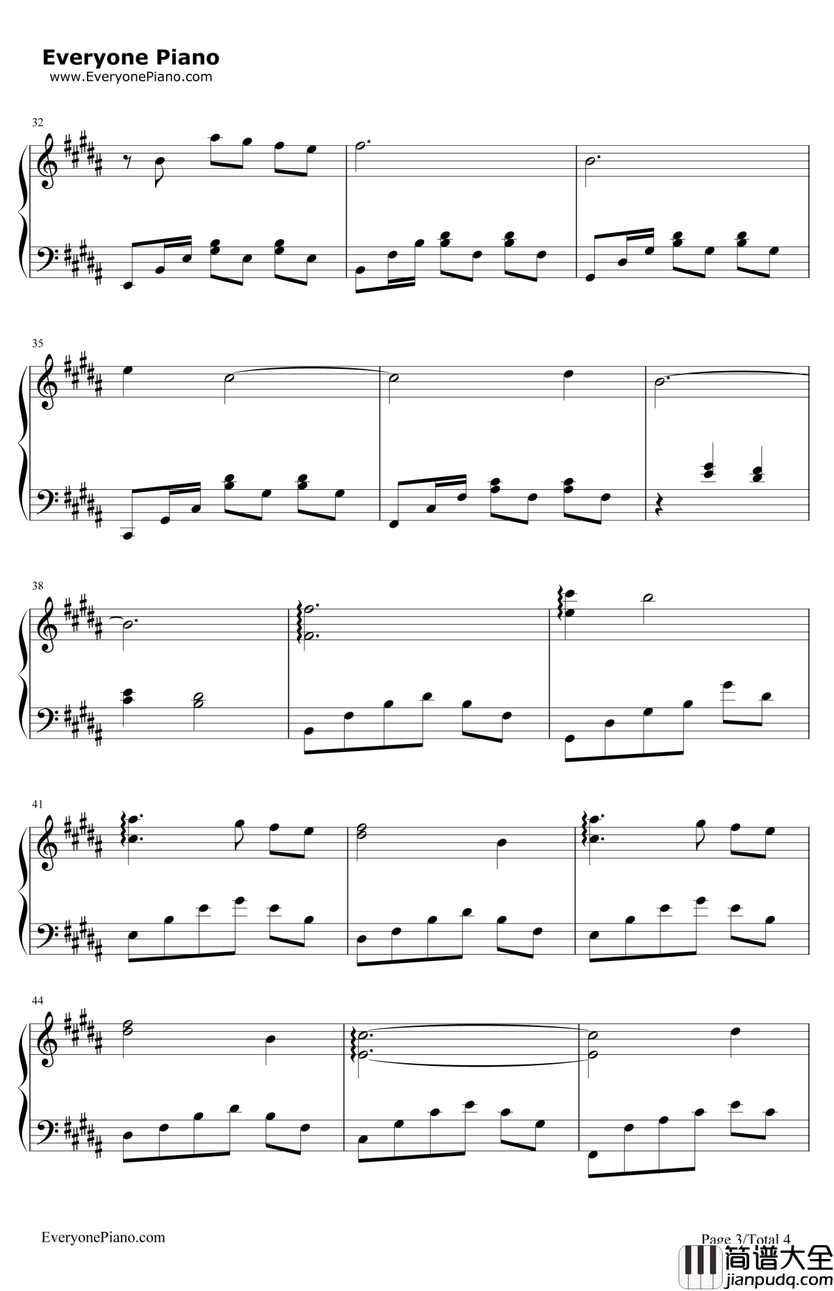 月亮河钢琴谱_AudreyHepburn_完整版_MoonRiver