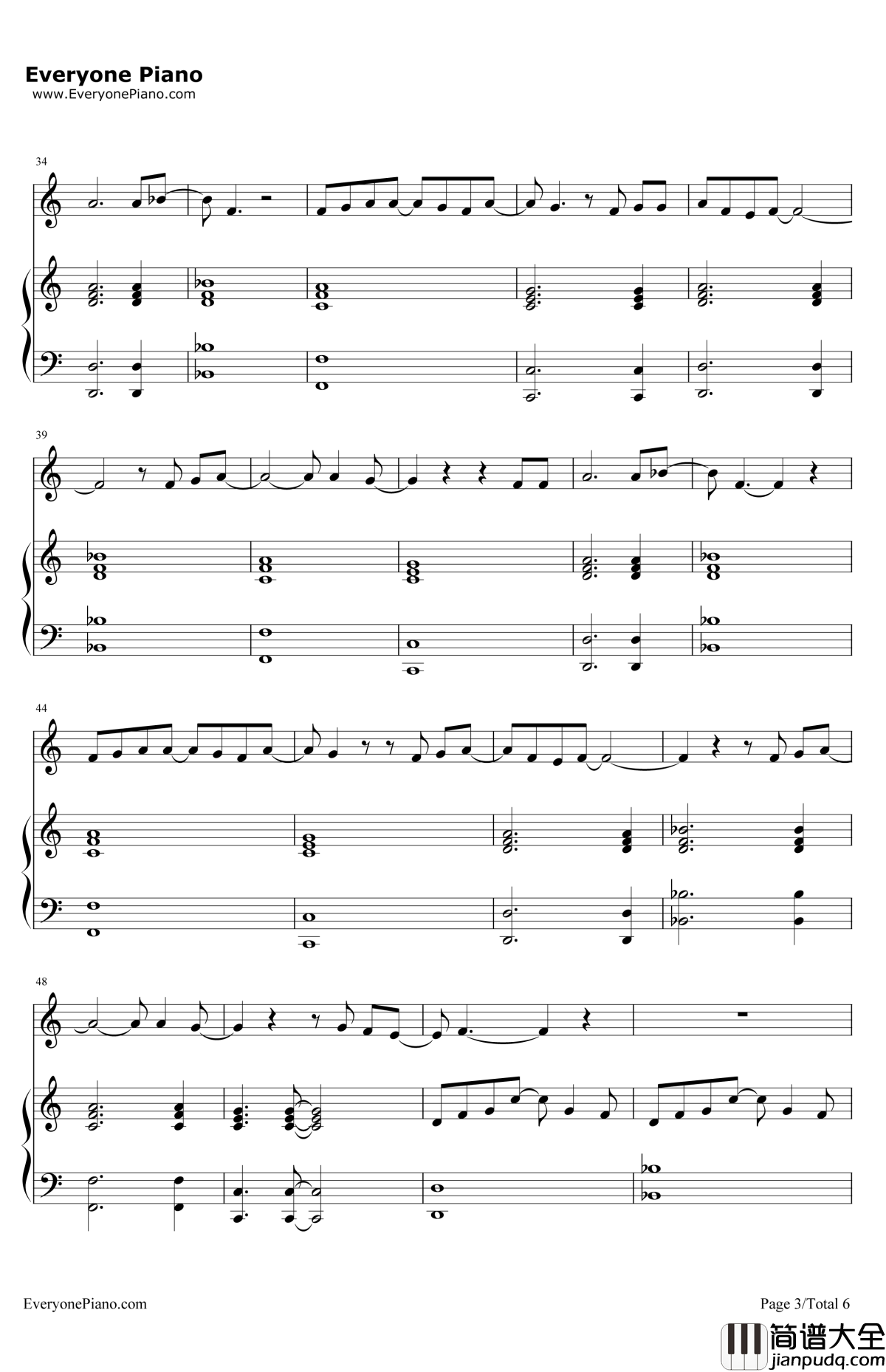 还在这里钢琴谱_刘亦菲王铮亮_弹唱版