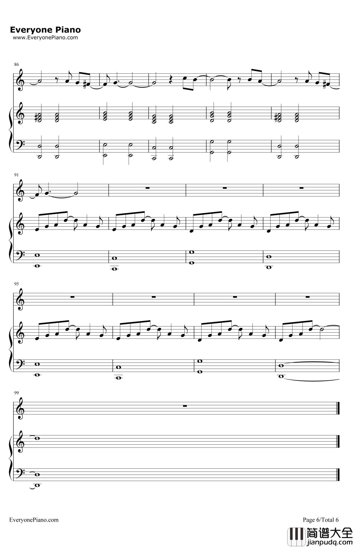 还在这里钢琴谱_刘亦菲王铮亮_弹唱版