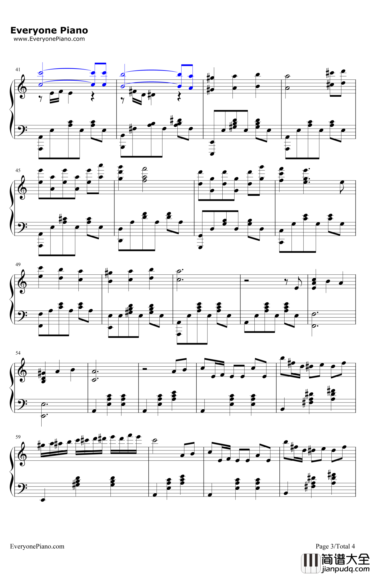 前世情人钢琴谱_周杰伦