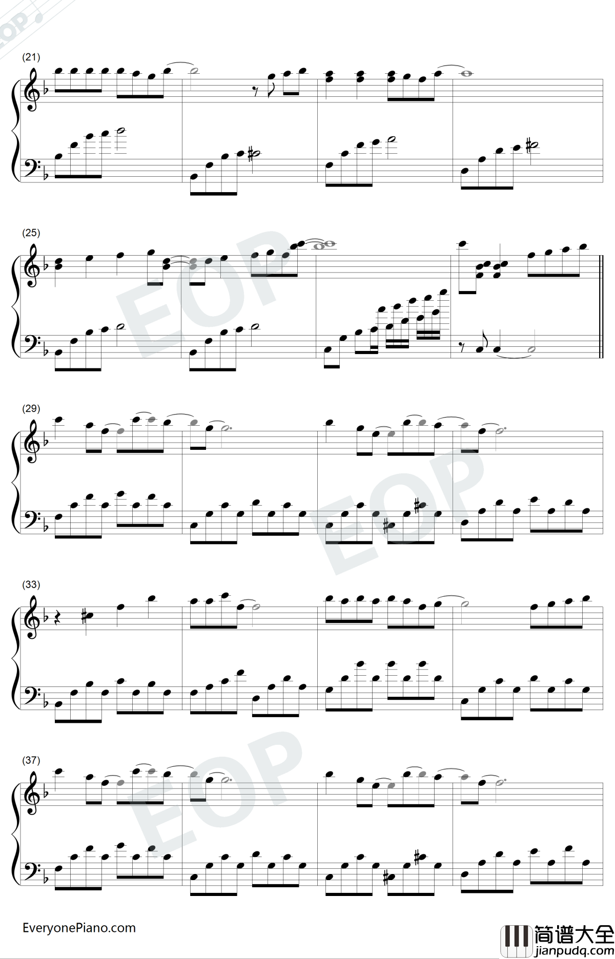 邻家的龙猫钢琴谱_久石让宫崎骏_龙猫ED_MyNeighborTotoro