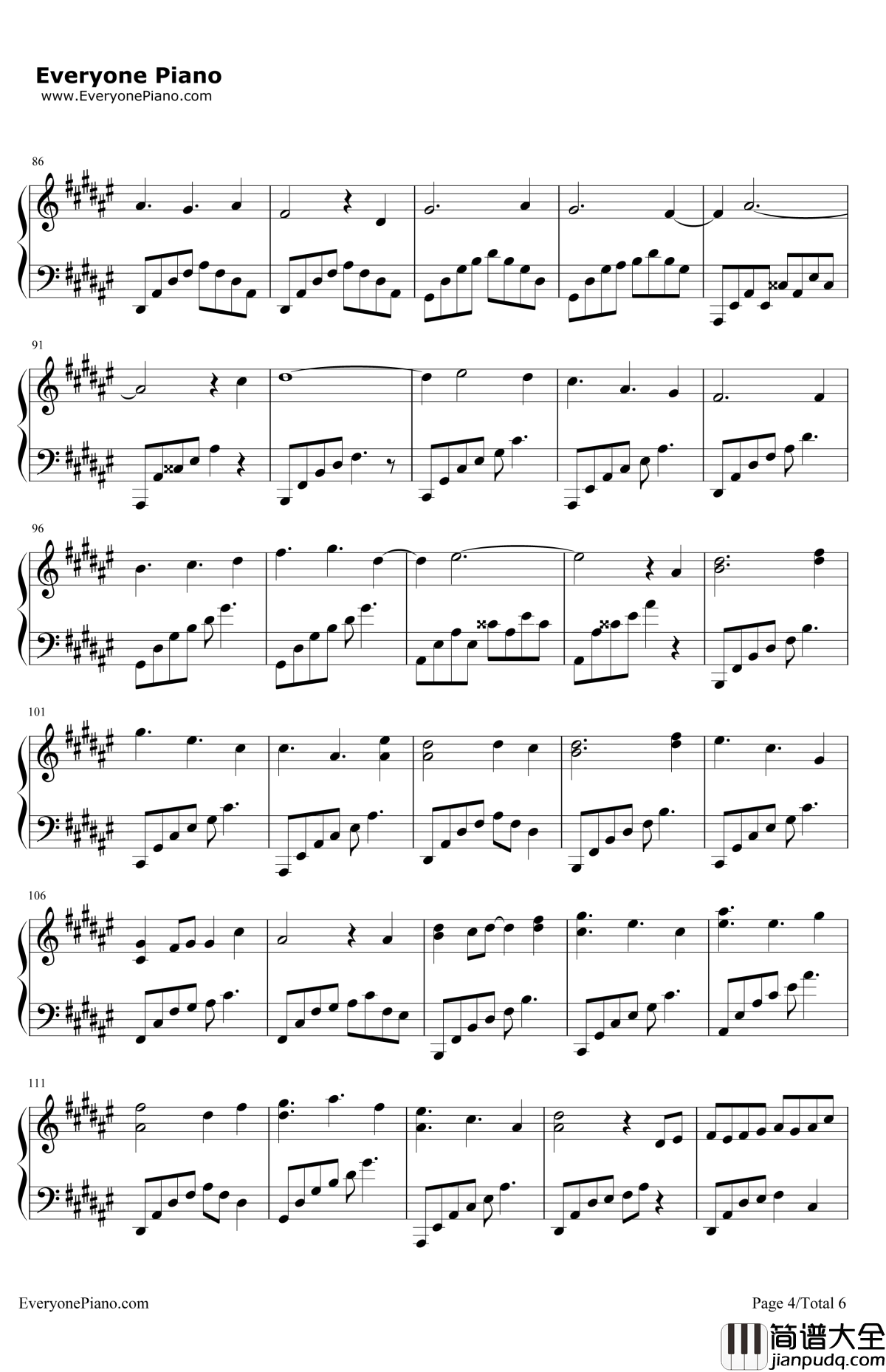 上邪钢琴谱_小曲儿