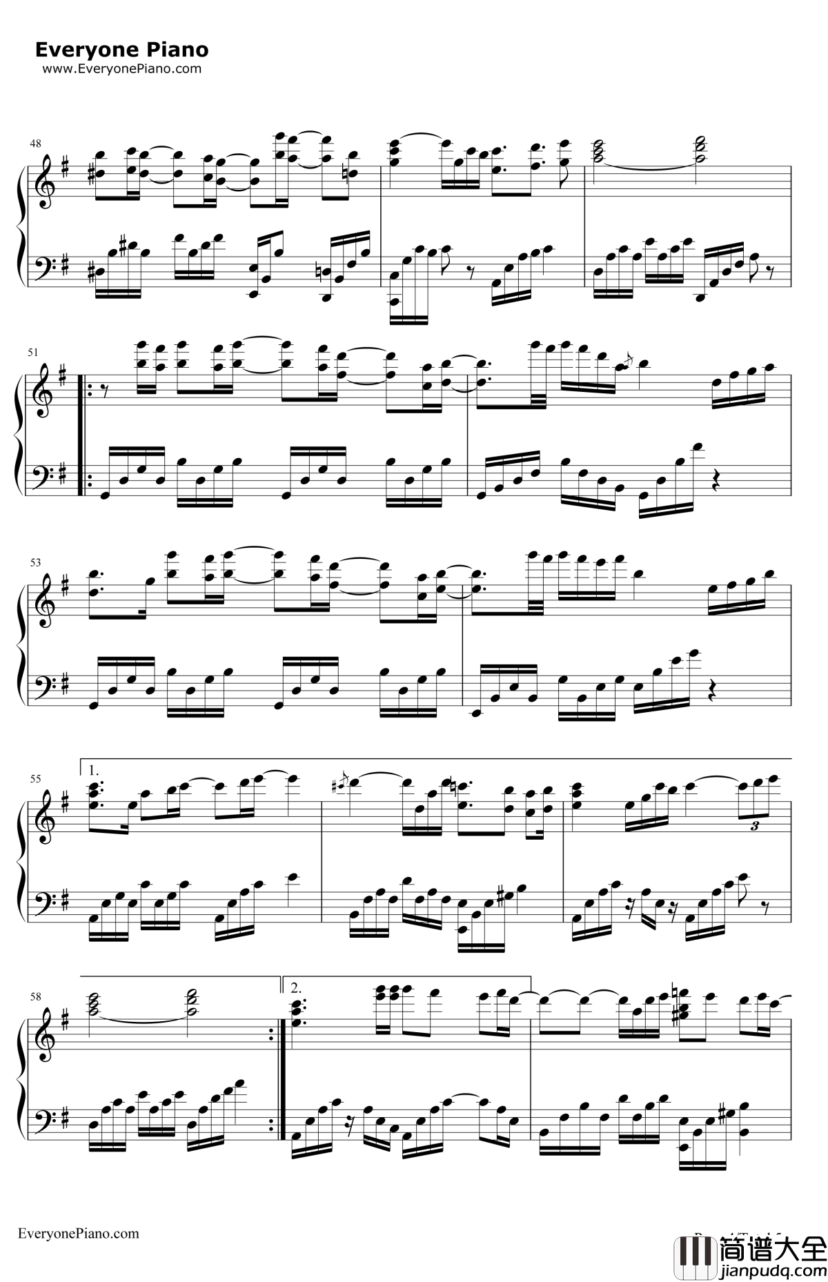 WhatMakesYouBeautiful钢琴谱