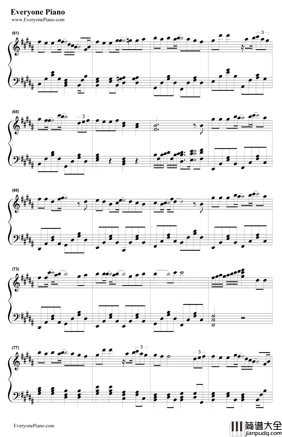 飘雪钢琴谱_韩雪