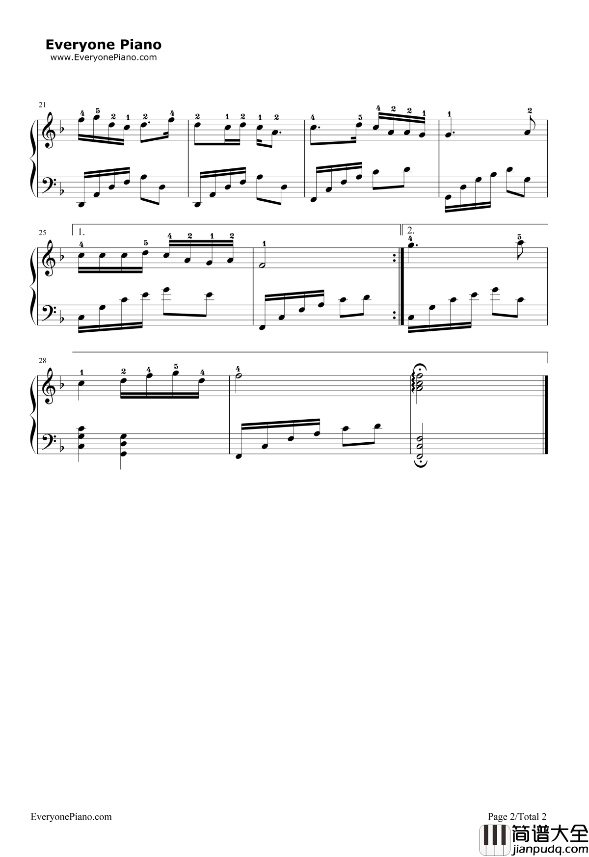 小白杨钢琴谱_阎维文