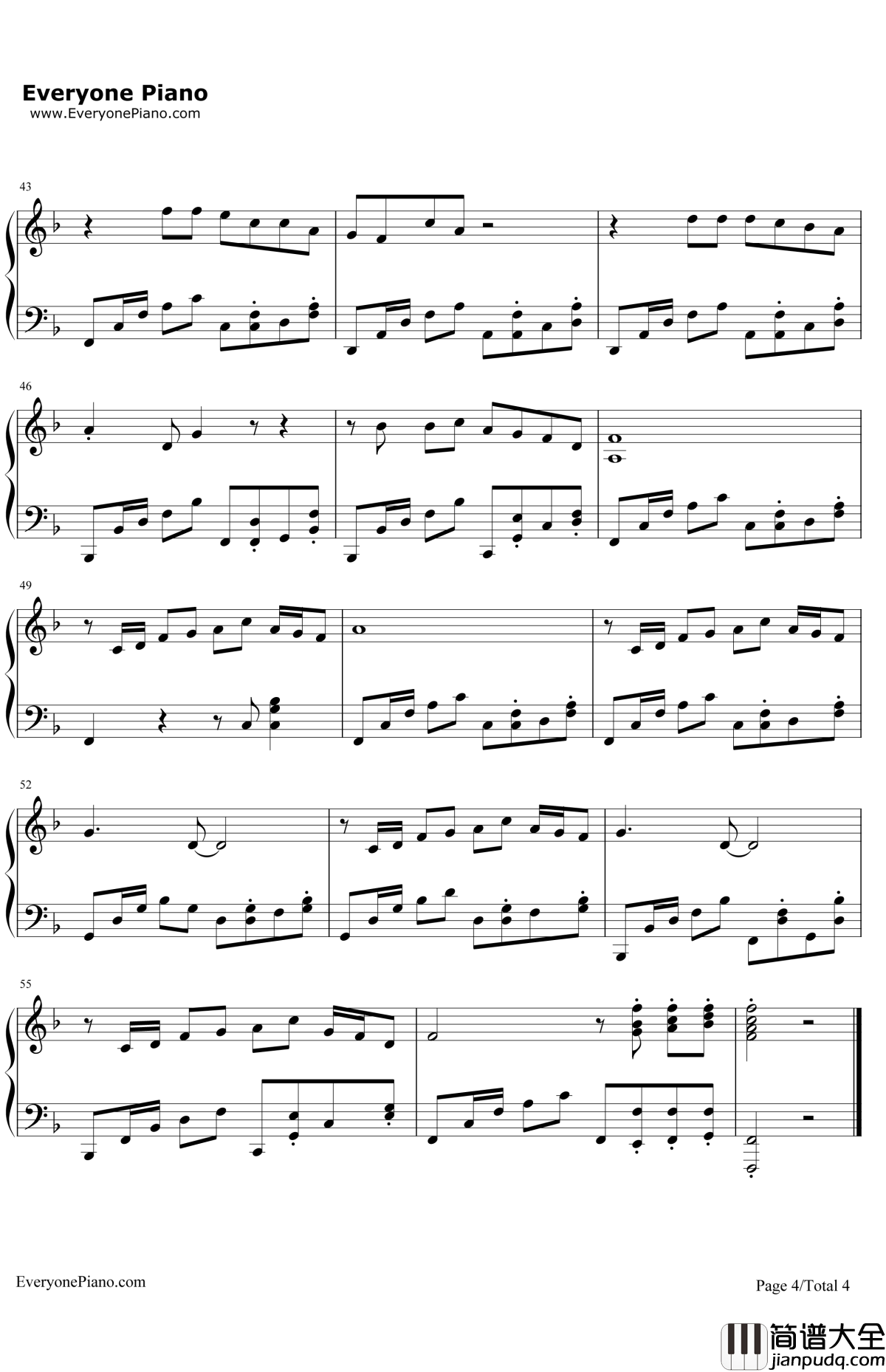 超级英雄钢琴谱_邓超_奔跑吧兄弟主题曲