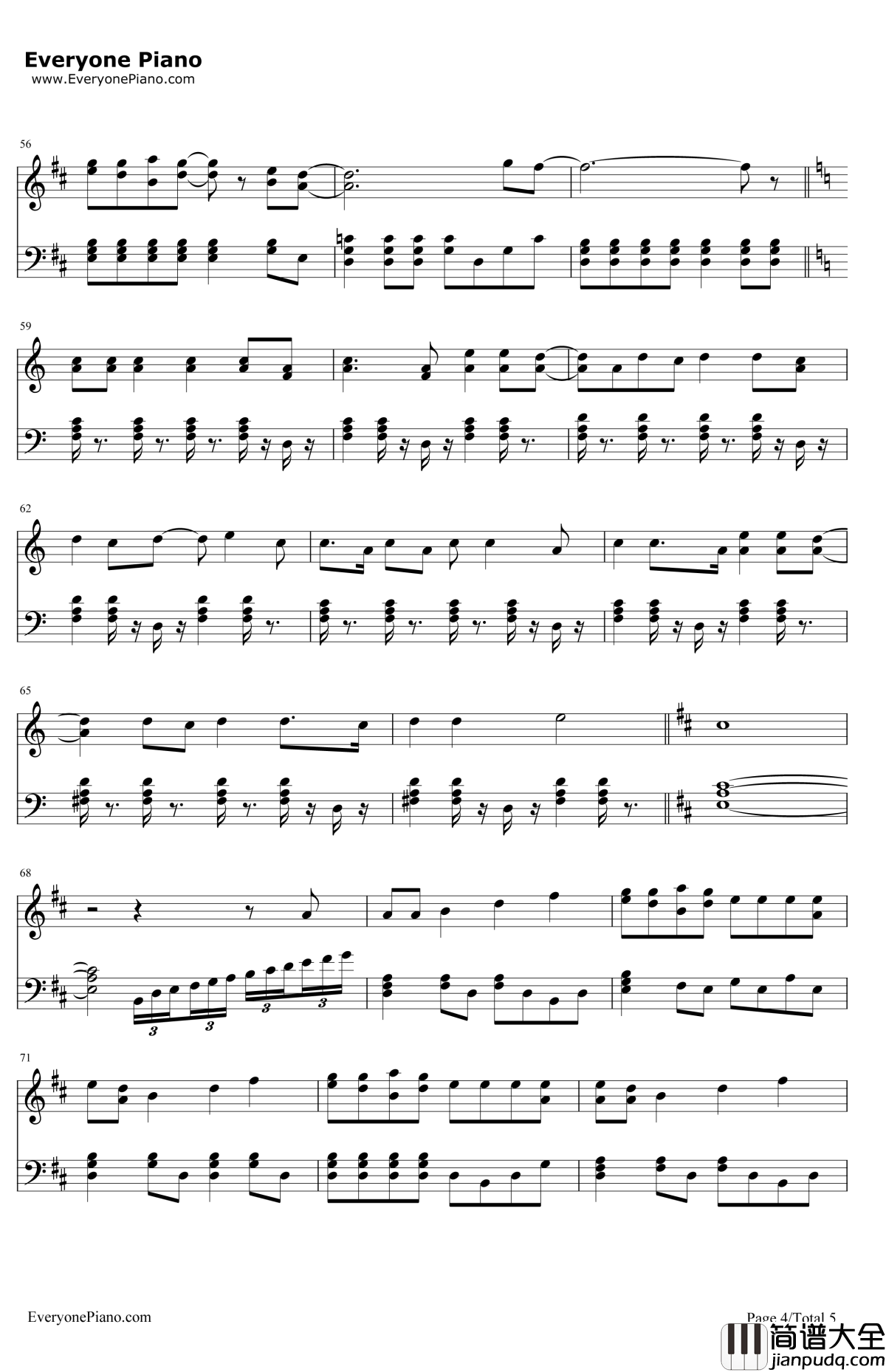 FeelsLikeSummer钢琴谱_TimWheeler_小羊肖恩大电影主题曲