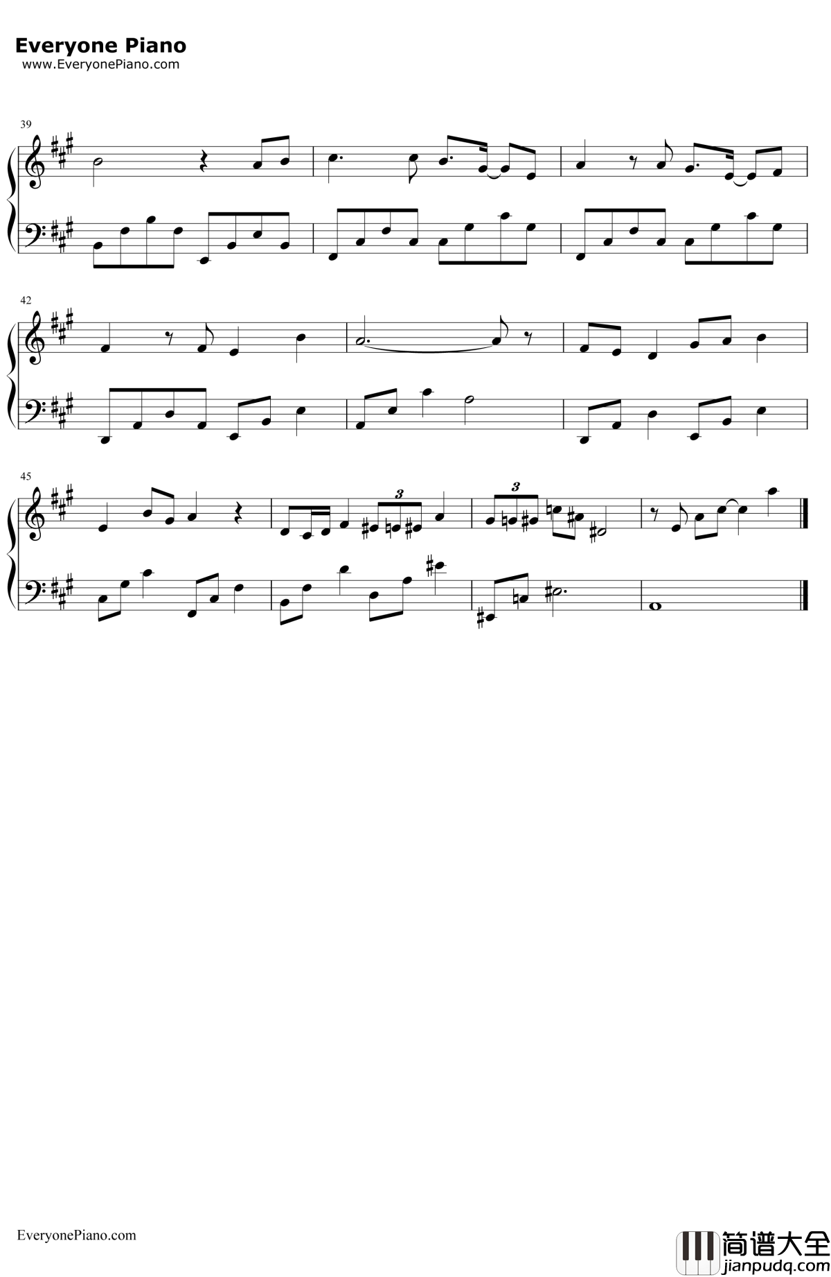 相守钢琴谱_栗先达