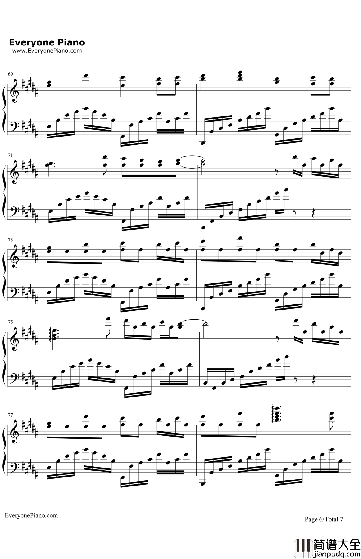 娃娃脸钢琴谱_后弦