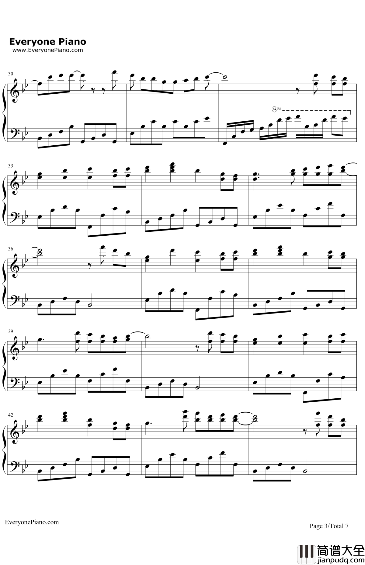 娃娃脸钢琴谱_后弦