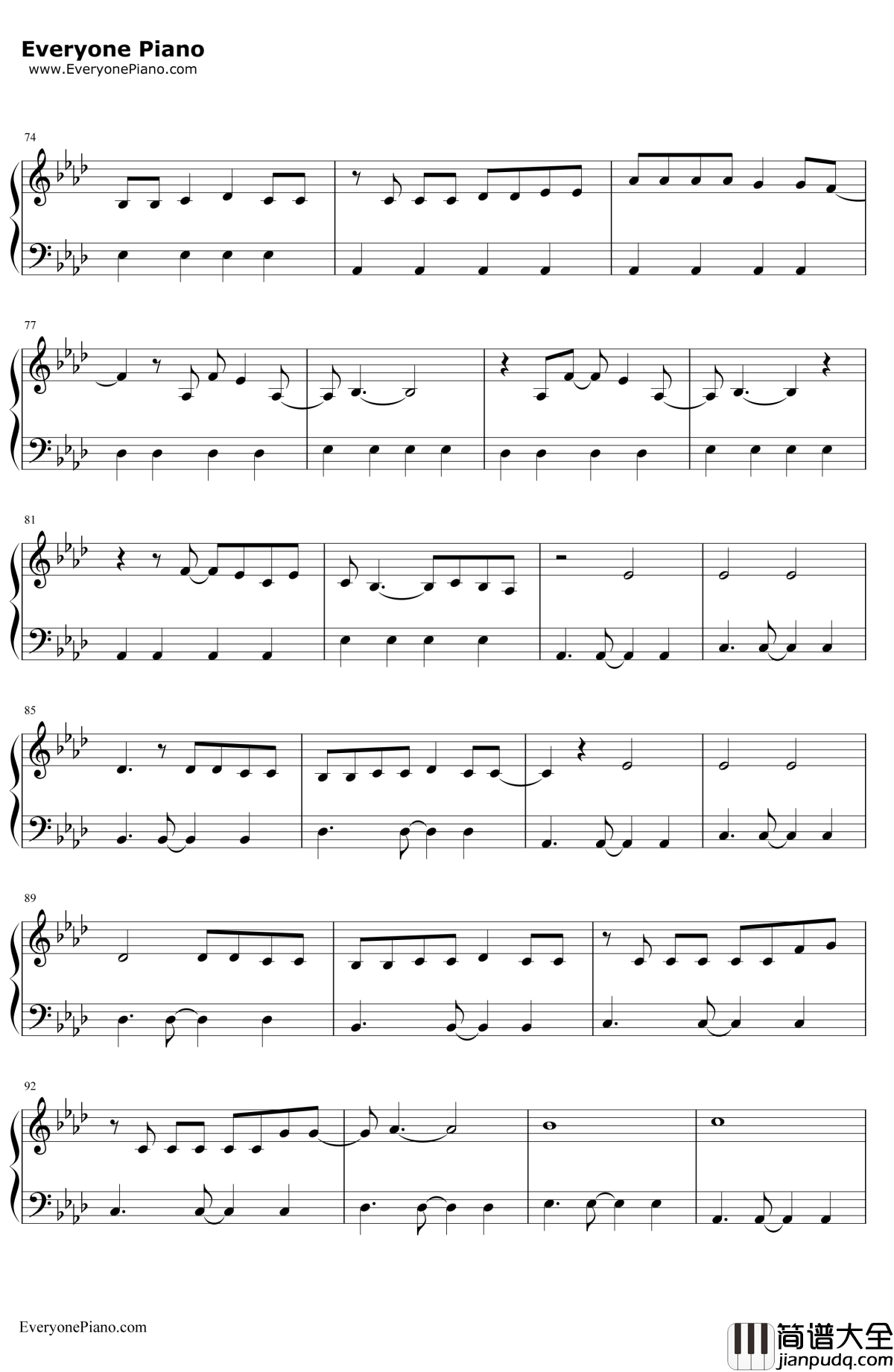 TearUpThisTown钢琴谱_Keane_电影_恶魔呼唤_主题曲