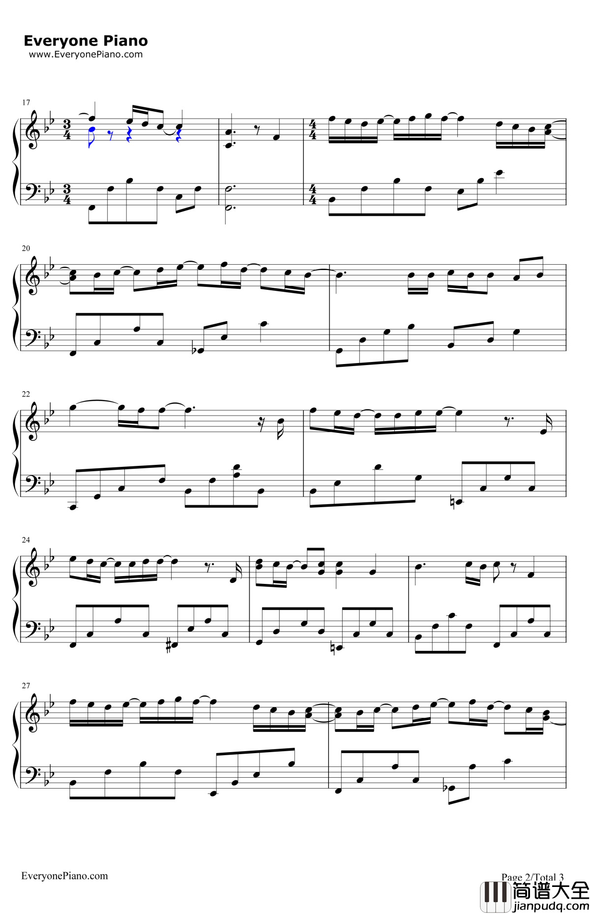 向日葵的约定钢琴谱_秦基博_向日葵的承诺_哆啦A梦伴我同行主题曲