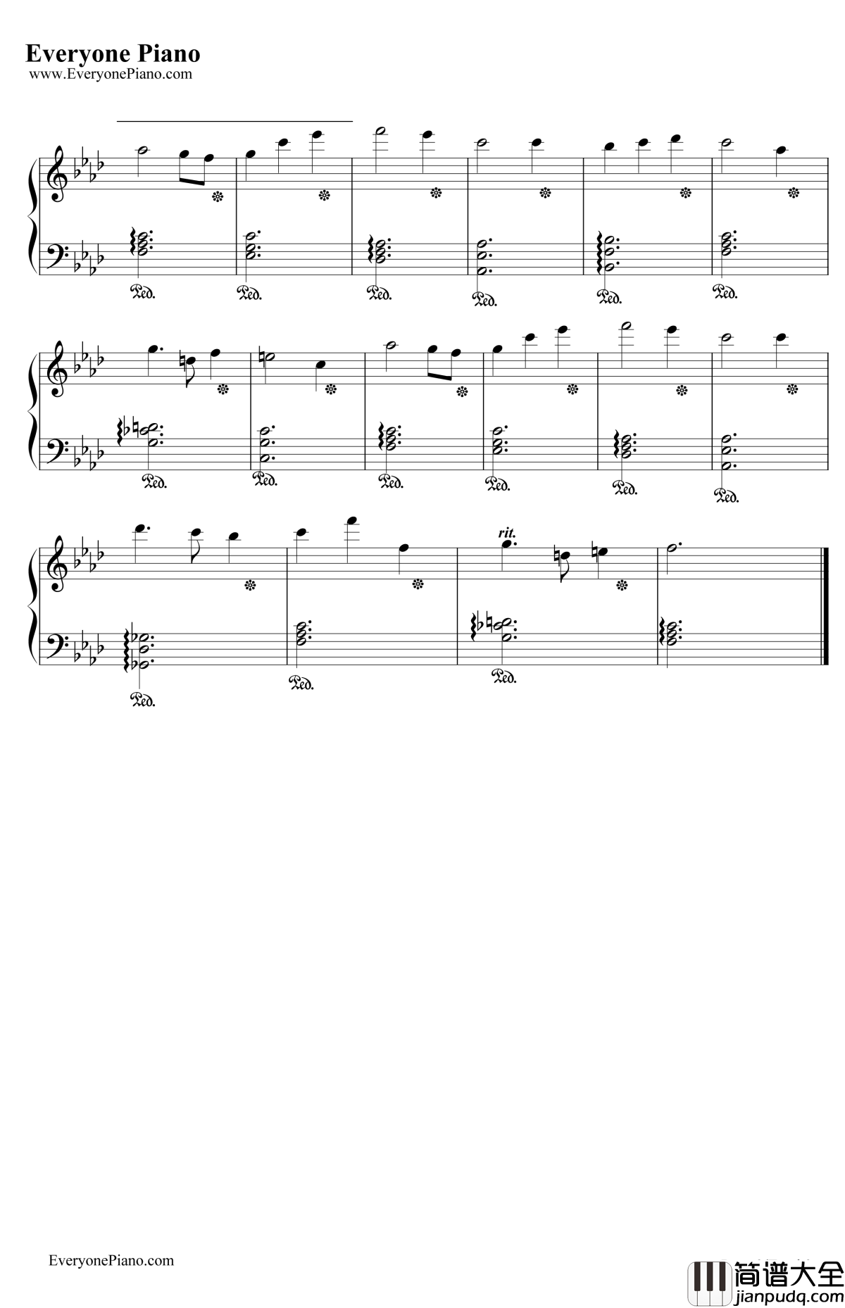 霞光钢琴谱_曲锦楠__精灵世纪_片尾曲