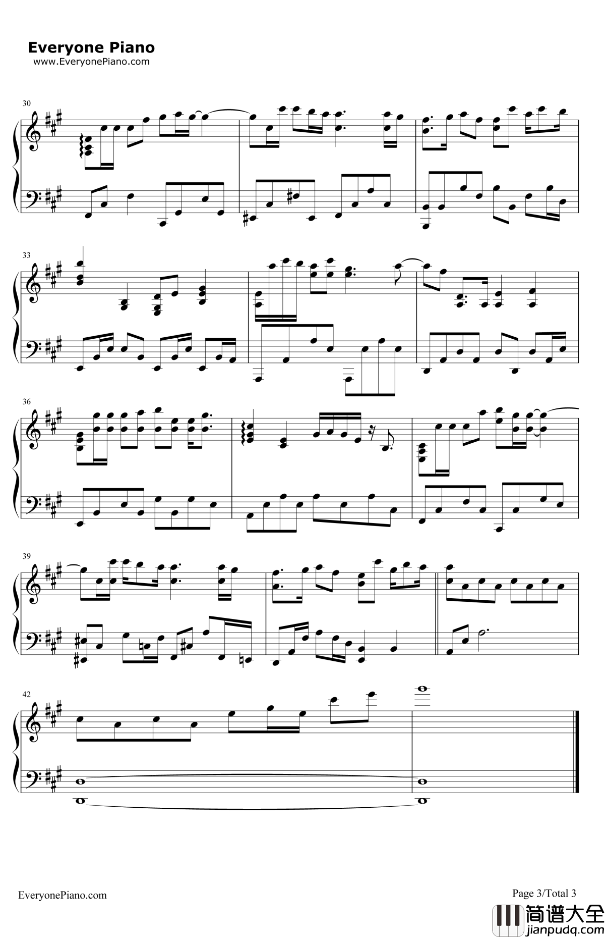 灵魂尽头钢琴谱_张惠妹_小时代4灵魂尽头主题曲