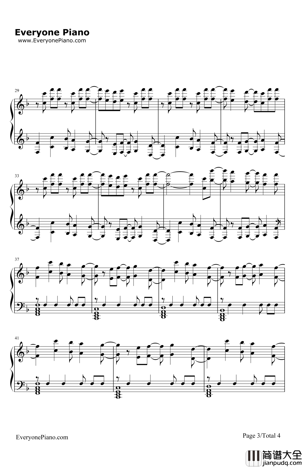 AWorldWithoutDanger钢琴谱_JulienLamassonne(NoamKaniel)_UnMondeSansDanger