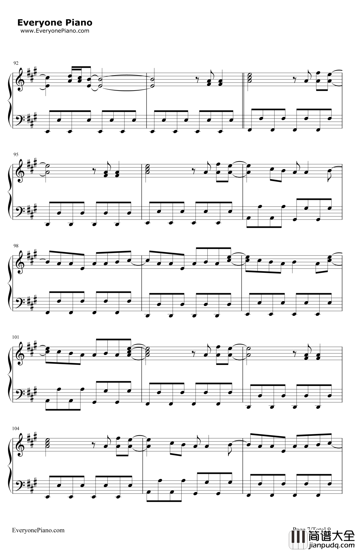 明日夜空的巡逻班钢琴谱_IA