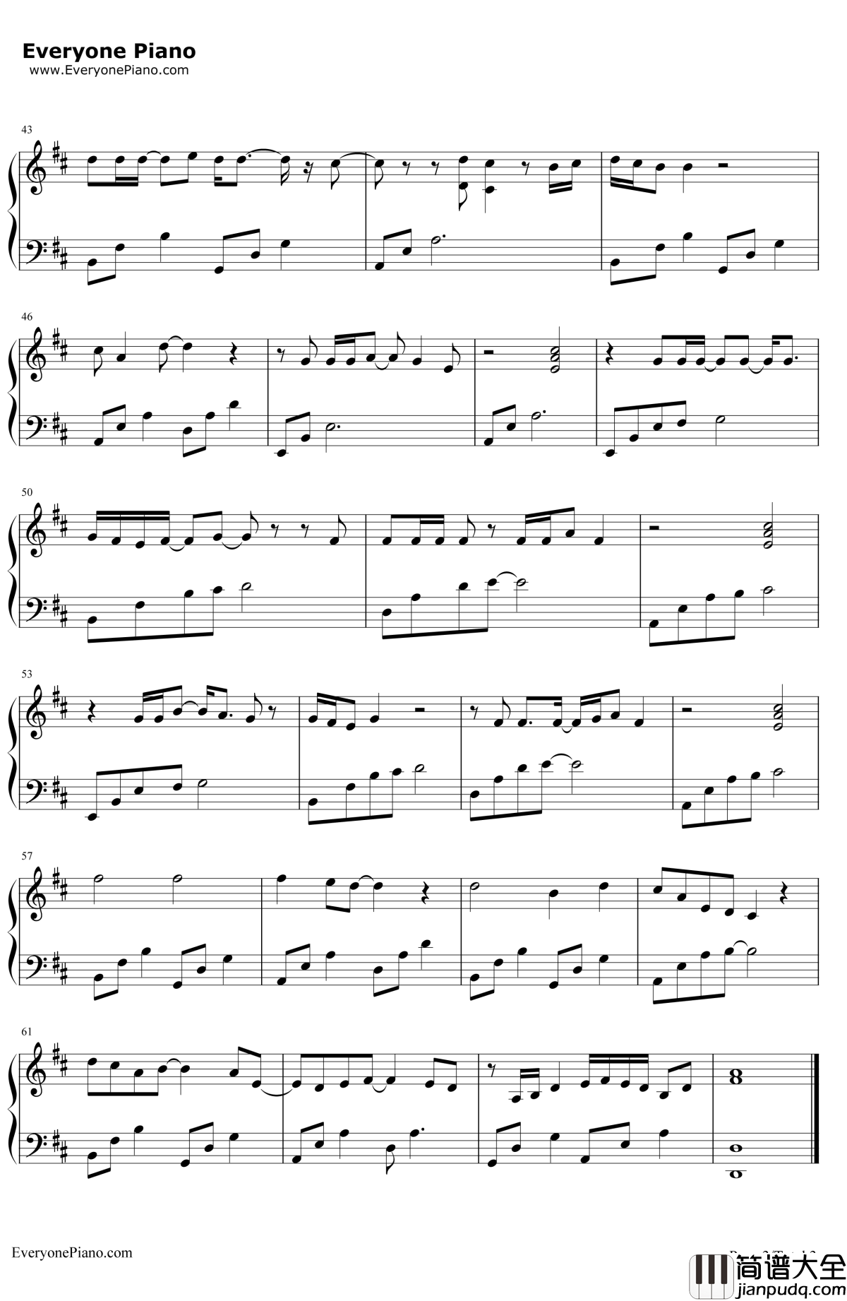 BeautifulBirds钢琴谱_PassengerBirdy