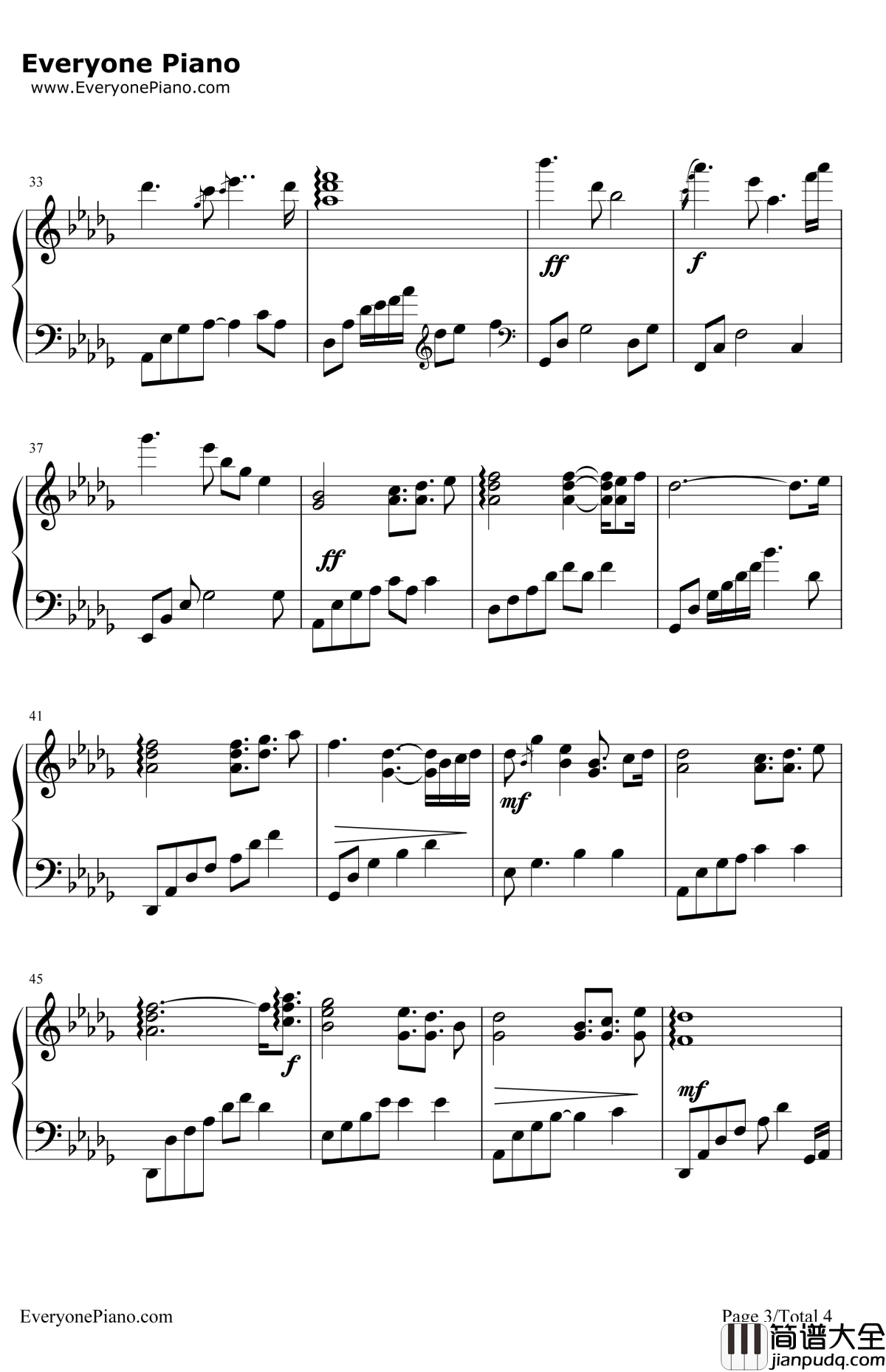 下雨的星期日钢琴谱_白日梦_神秘钢琴家白日梦