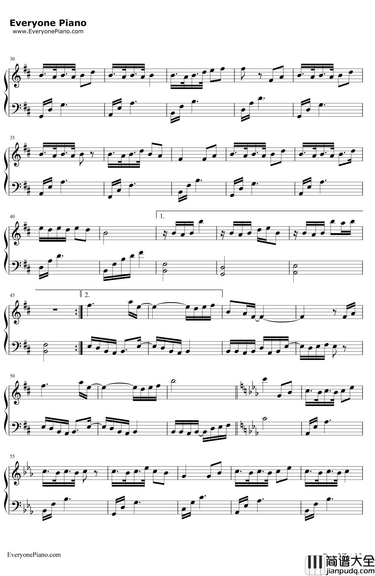 逍遥钢琴谱_王青__长生歌_推广曲