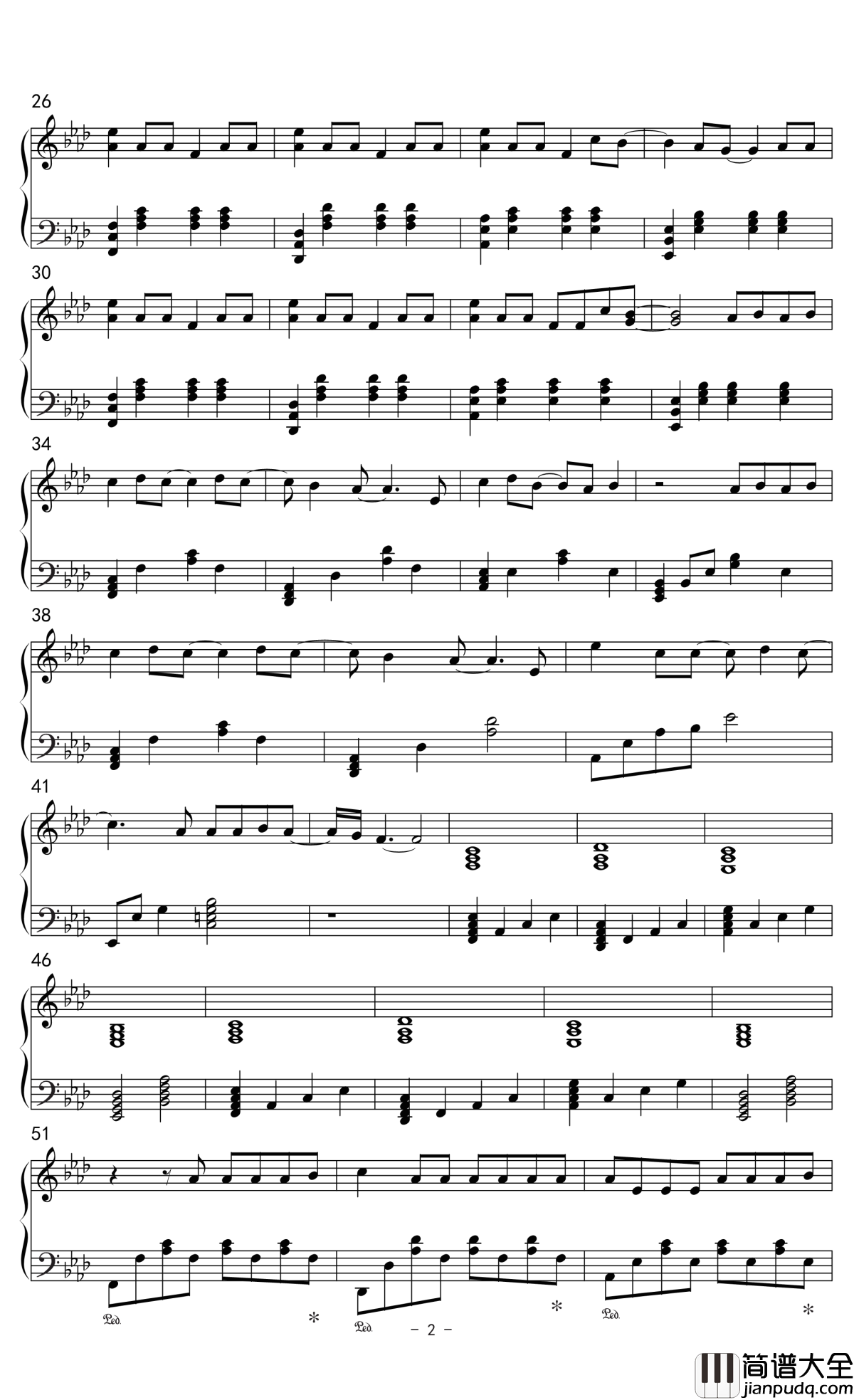 下坠falling钢琴谱_Corki_进退都由你