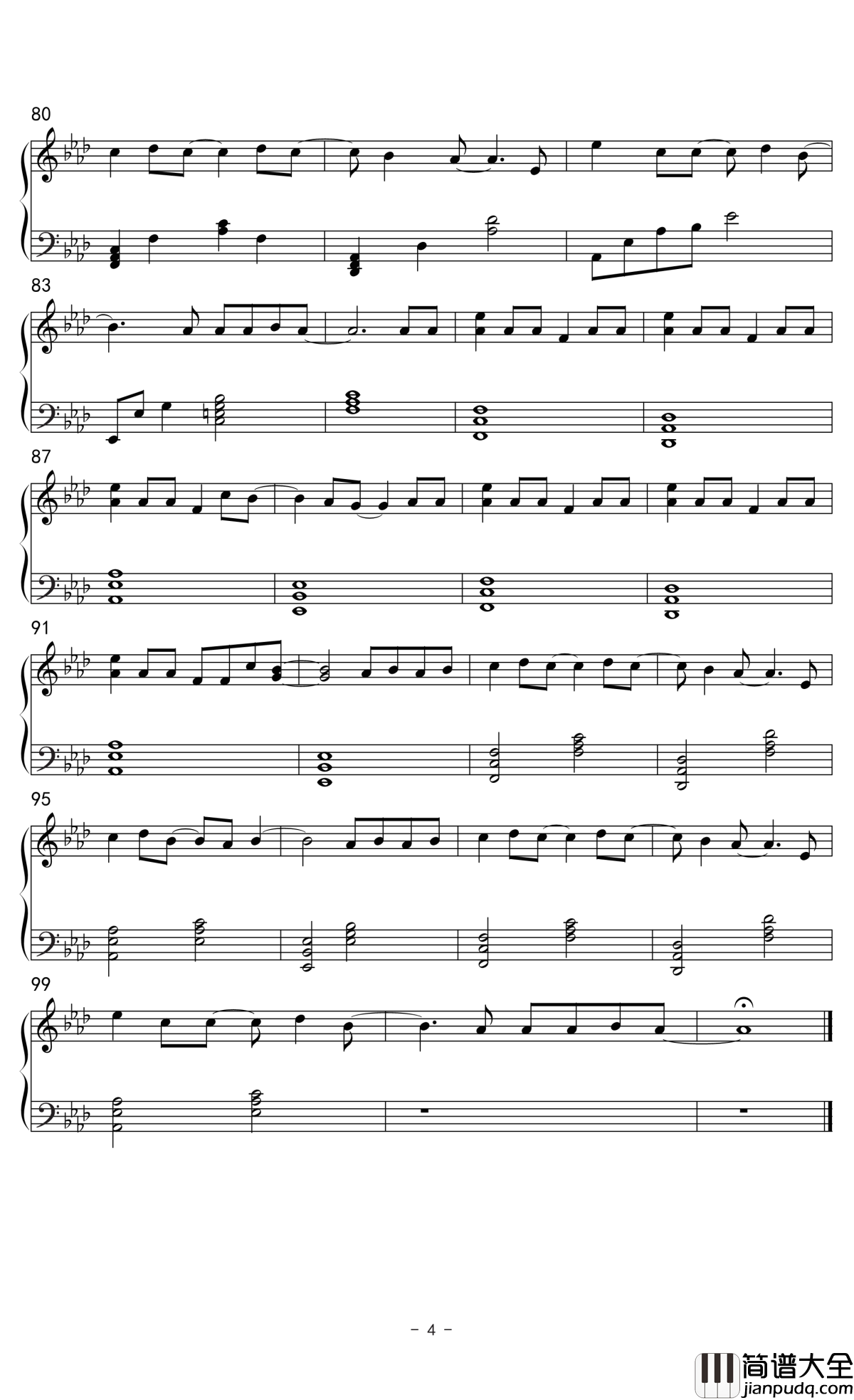 下坠falling钢琴谱_Corki_进退都由你