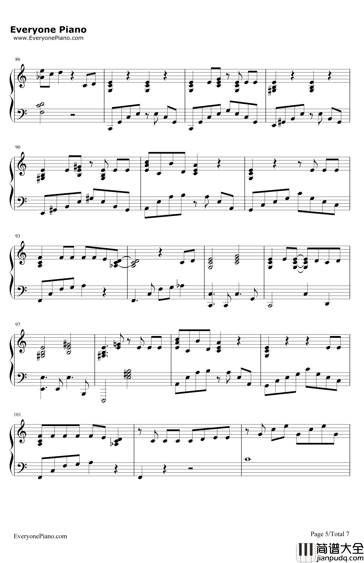 眼鼻嘴钢琴谱_Taeyang_太阳