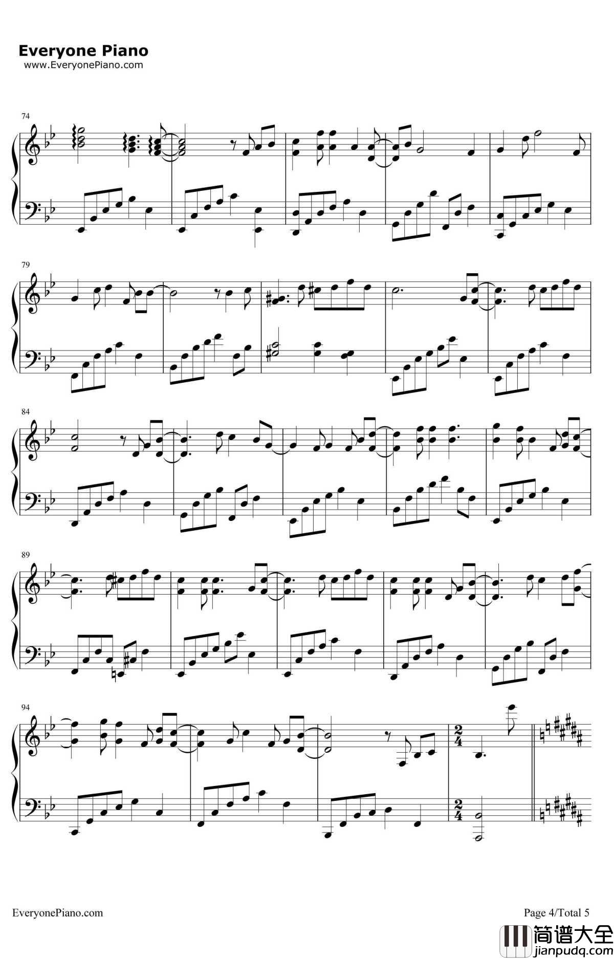 复刻回忆钢琴谱_薛凯琪_完整纯钢版