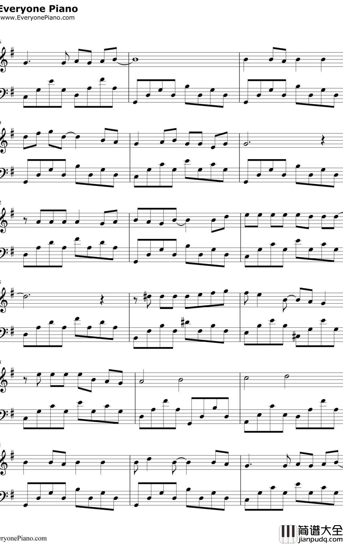 外面钢琴谱_周迅_如果爱插曲