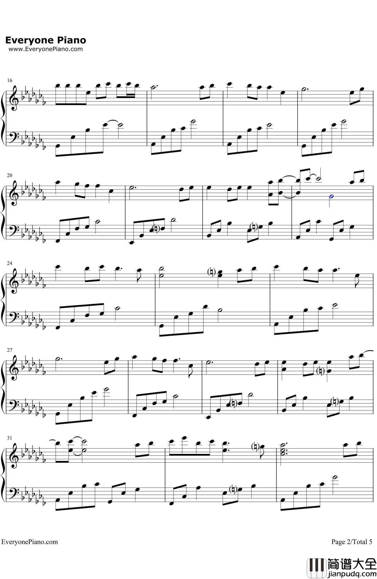 从夏天开始到夏天结束钢琴谱_孙子涵