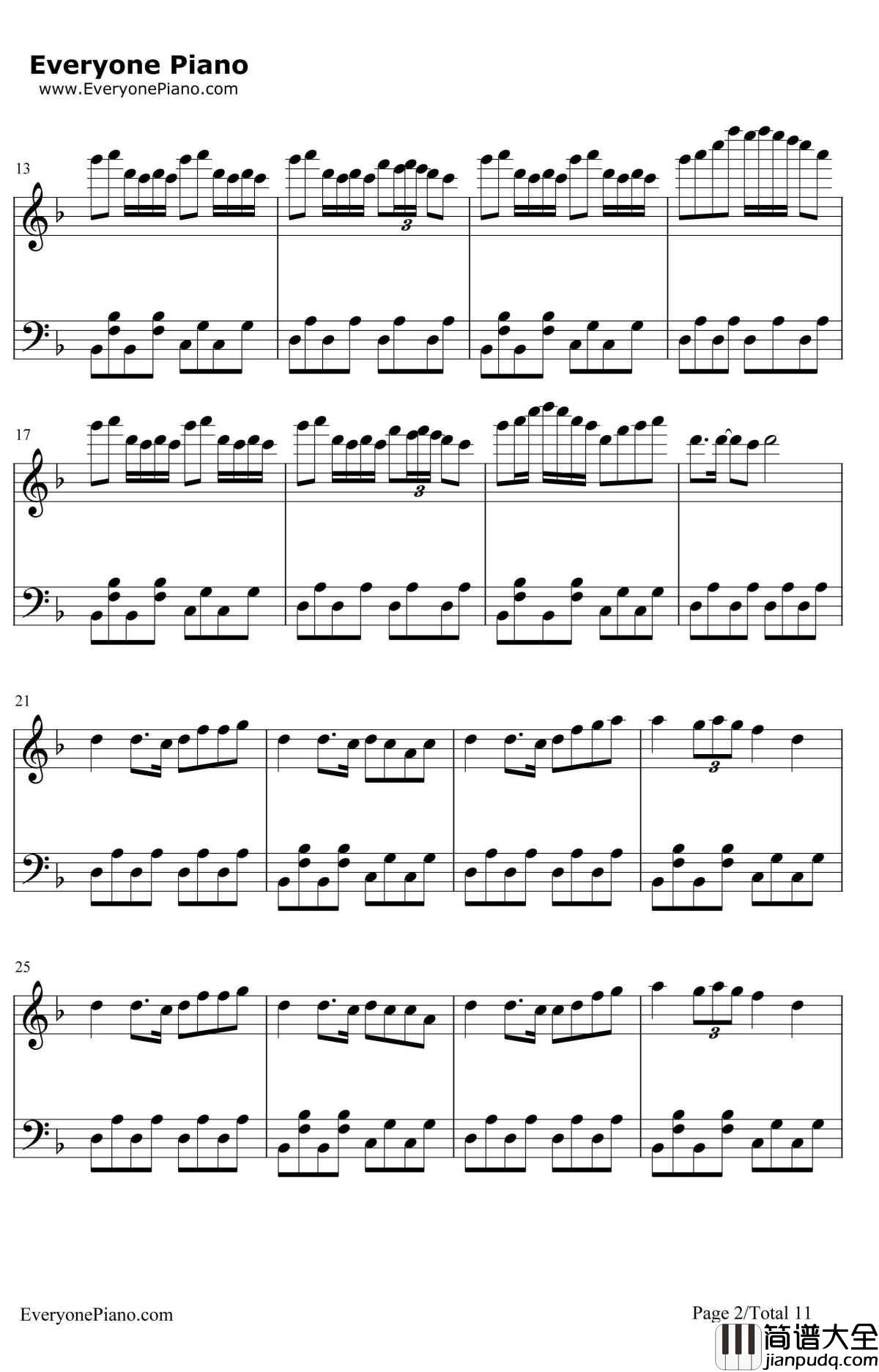 千本樱简单版钢琴谱_初音未来