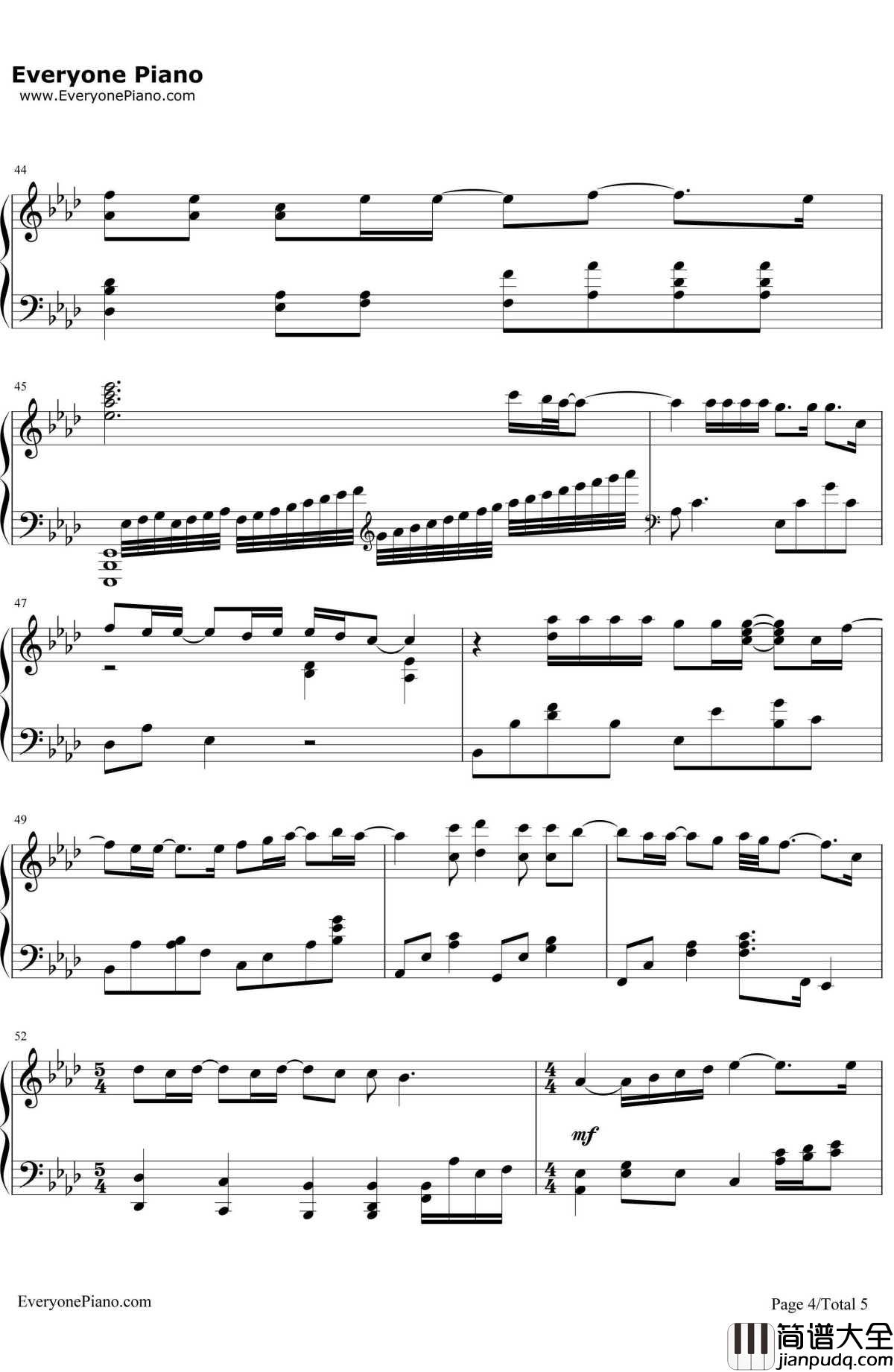 ThereYou'llBe钢琴谱_FaithHill__珍珠港_主题曲