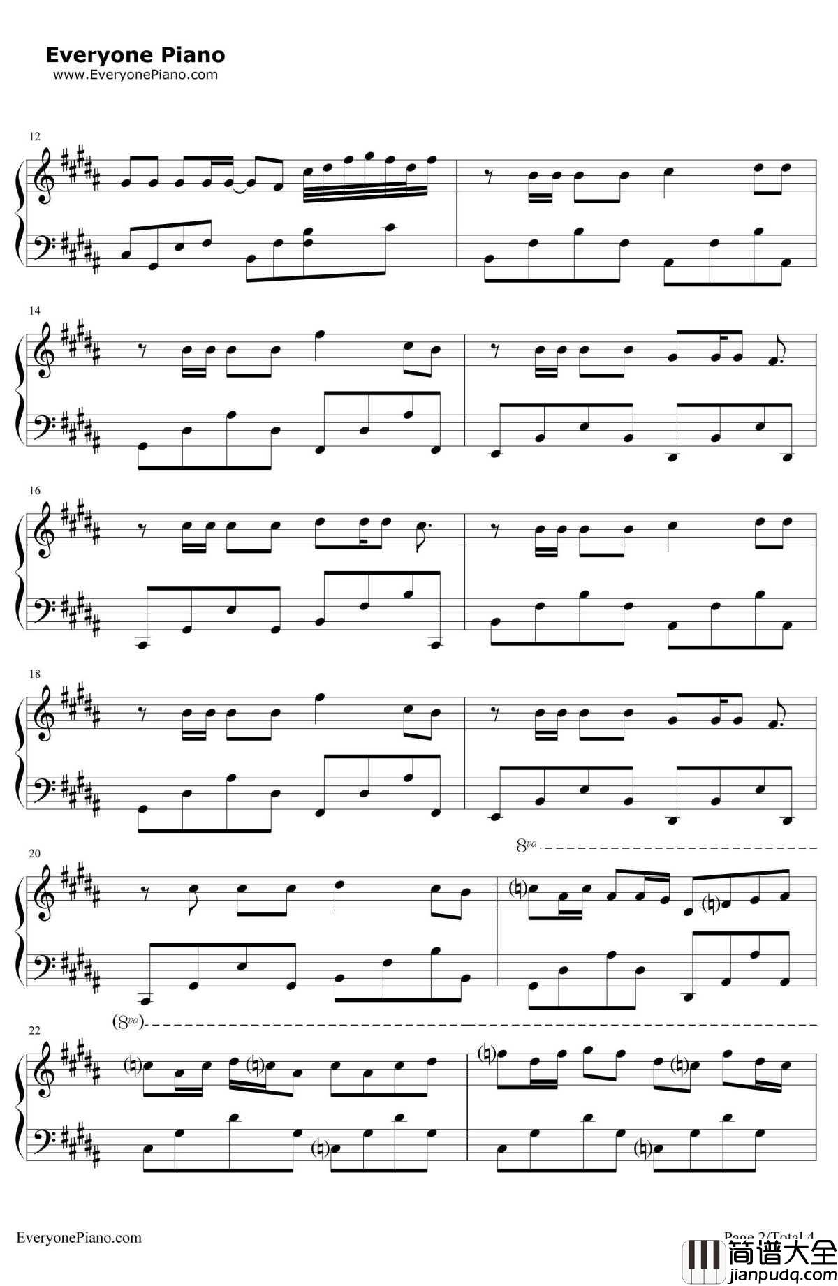 凤求凰钢琴谱_司马相如_古琴曲