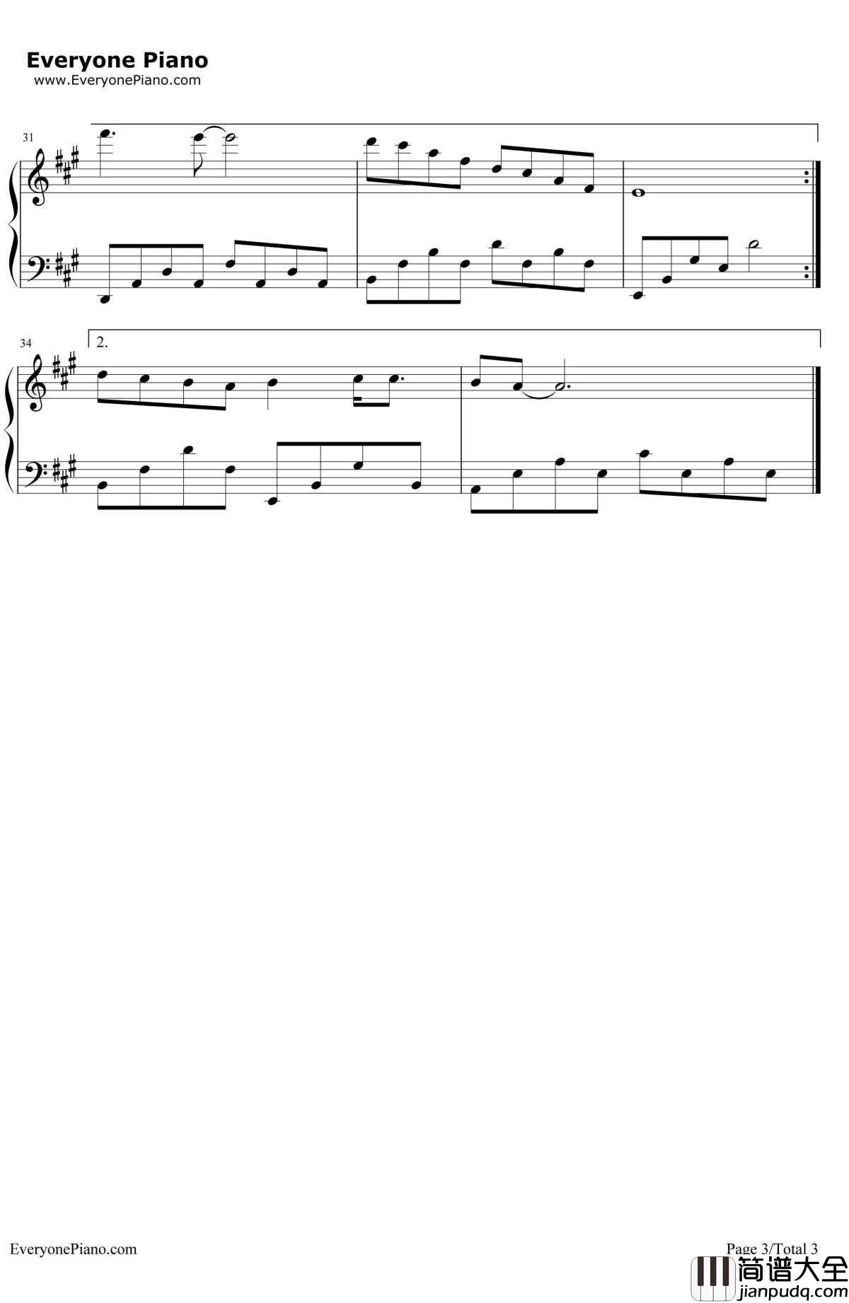 冬天快乐钢琴谱_李宇春