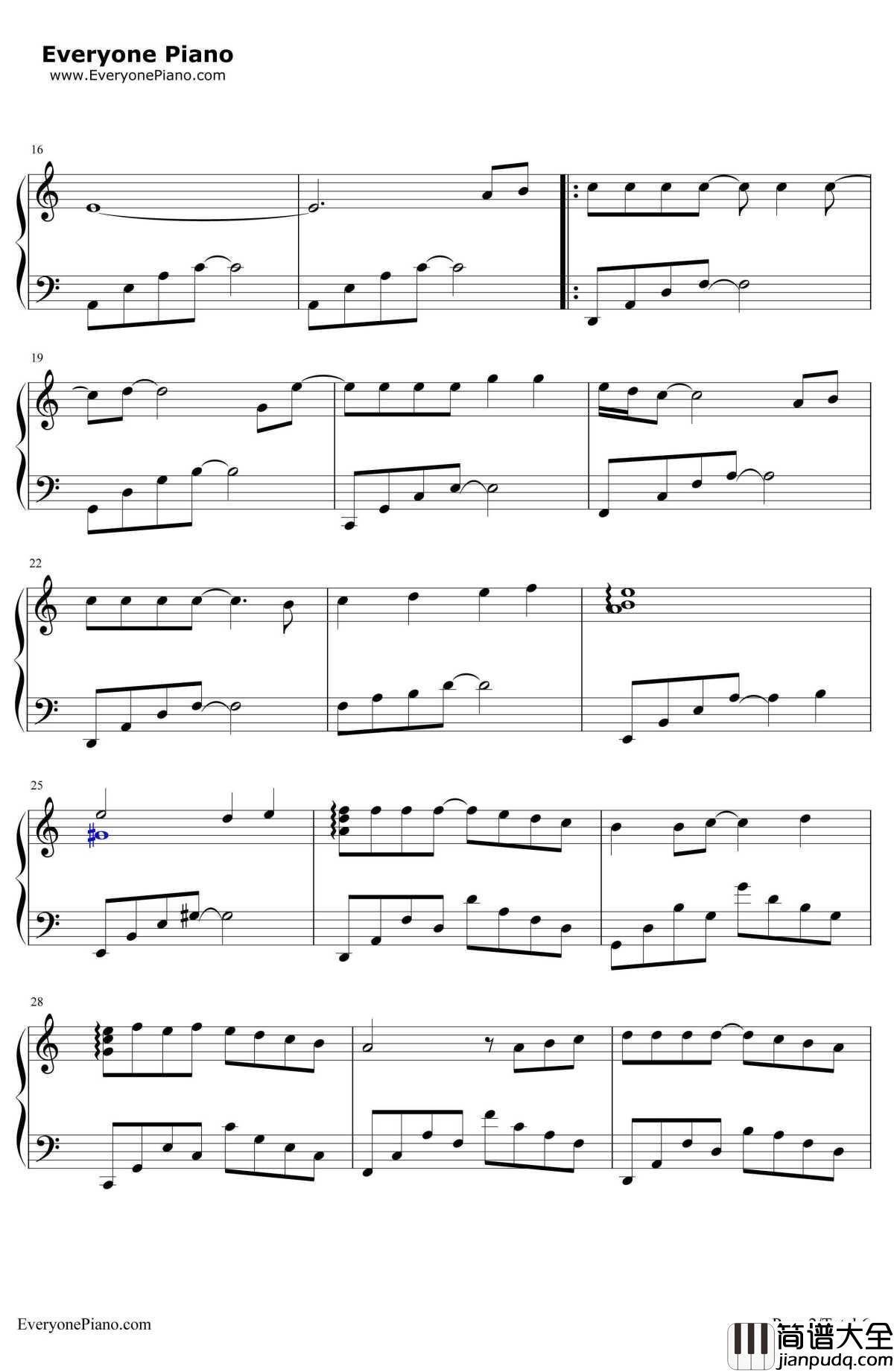 从开始到现在钢琴谱_张信哲_冬季恋歌中文版主题曲