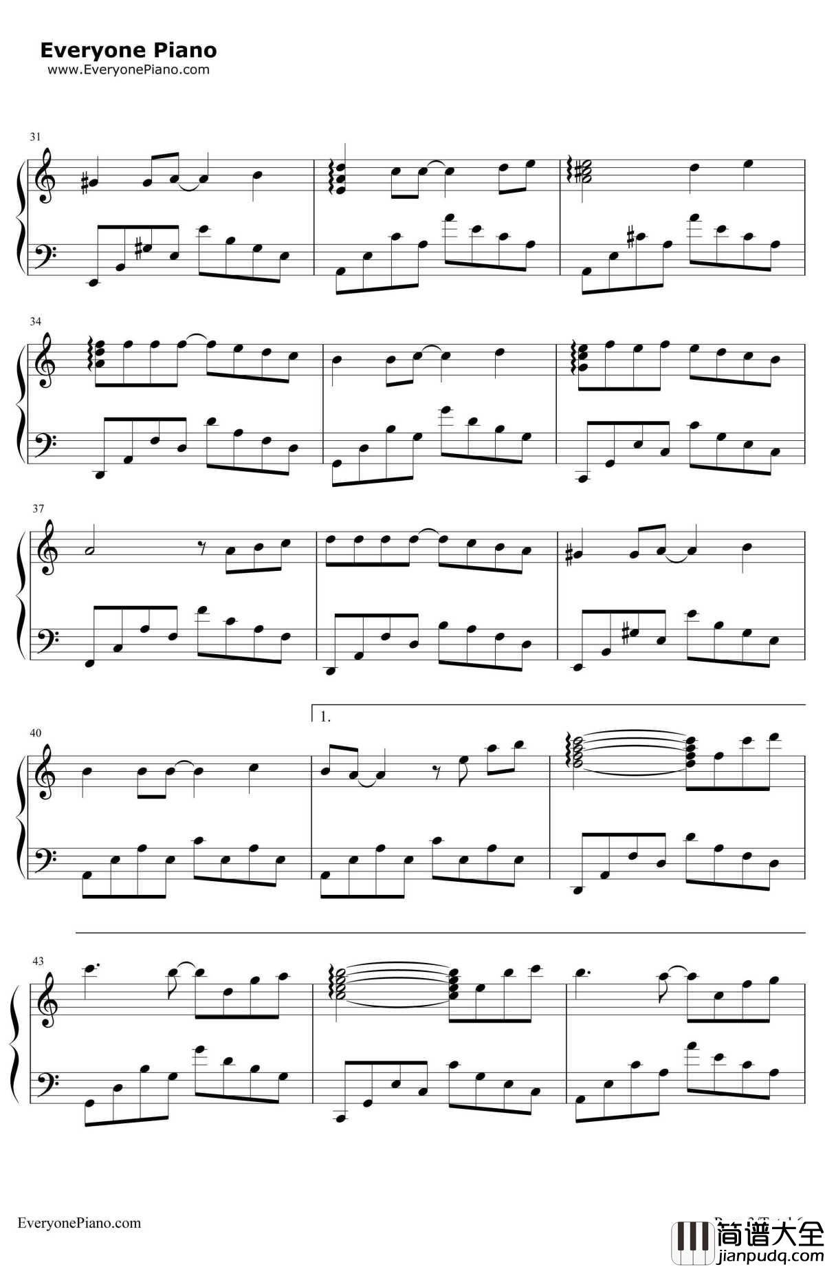 从开始到现在钢琴谱_张信哲_冬季恋歌中文版主题曲