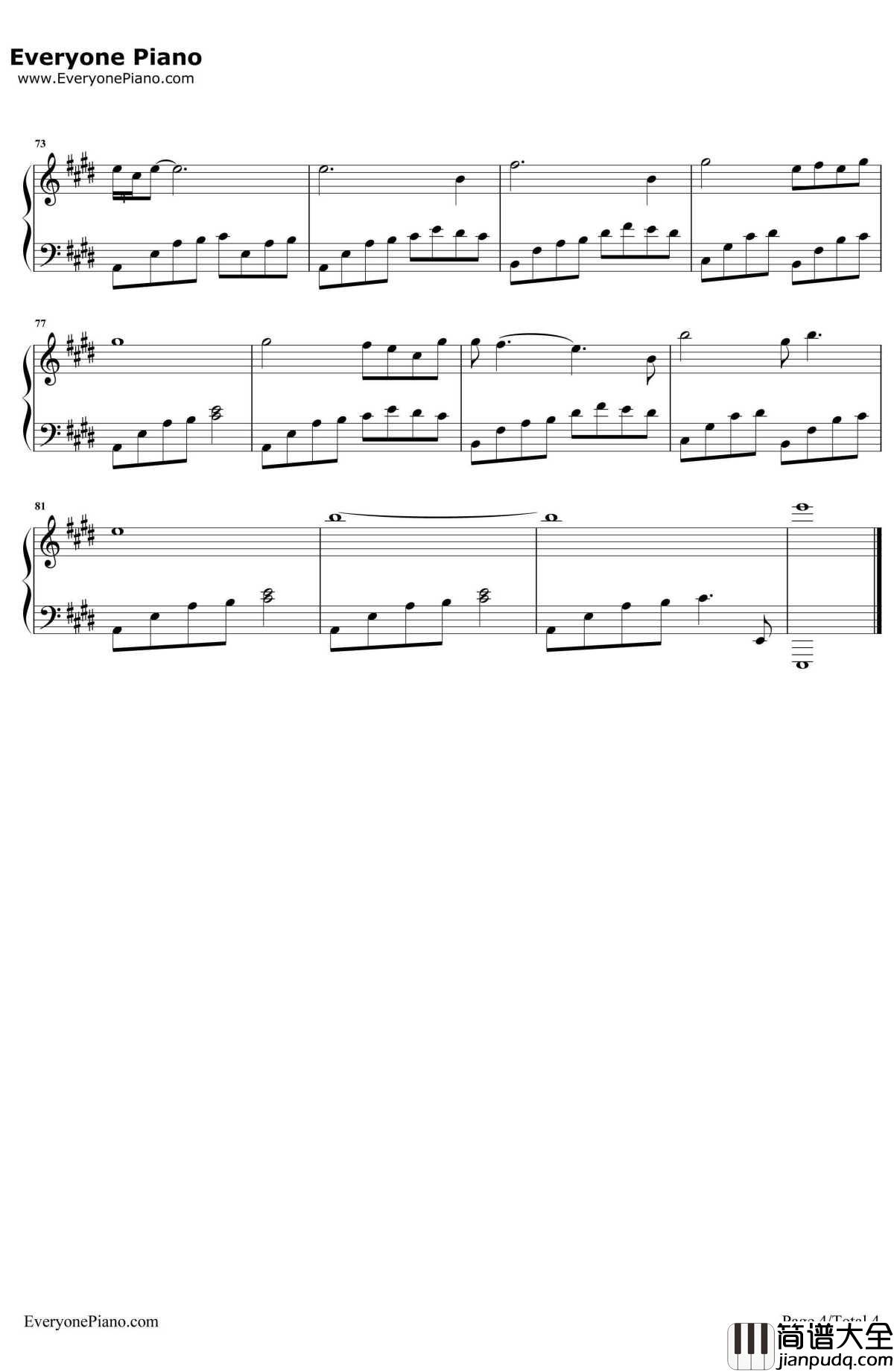 我为你歌唱WhenIt'sLonely钢琴谱_曲婉婷__饥饿游戏2:星火燎原_主题曲