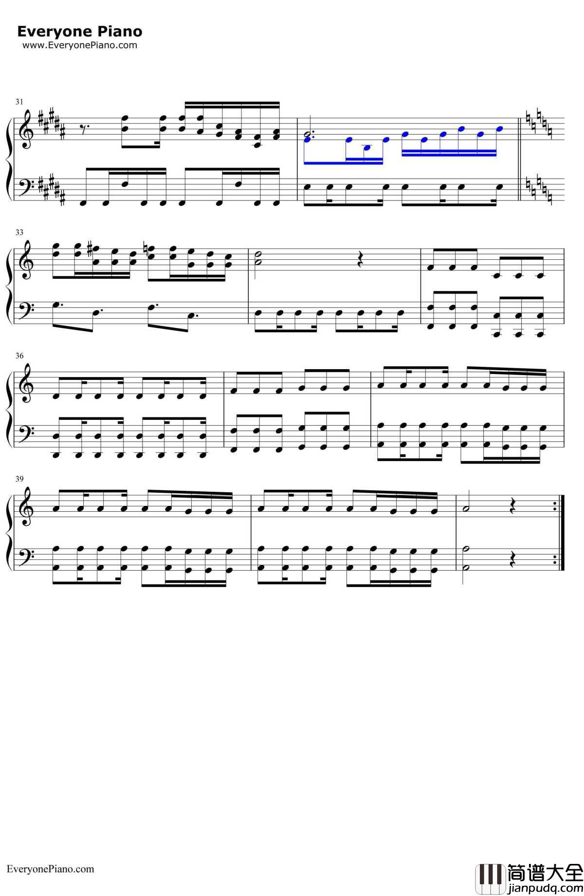 赤色要塞BGM钢琴谱_FC游戏_赤色要塞_