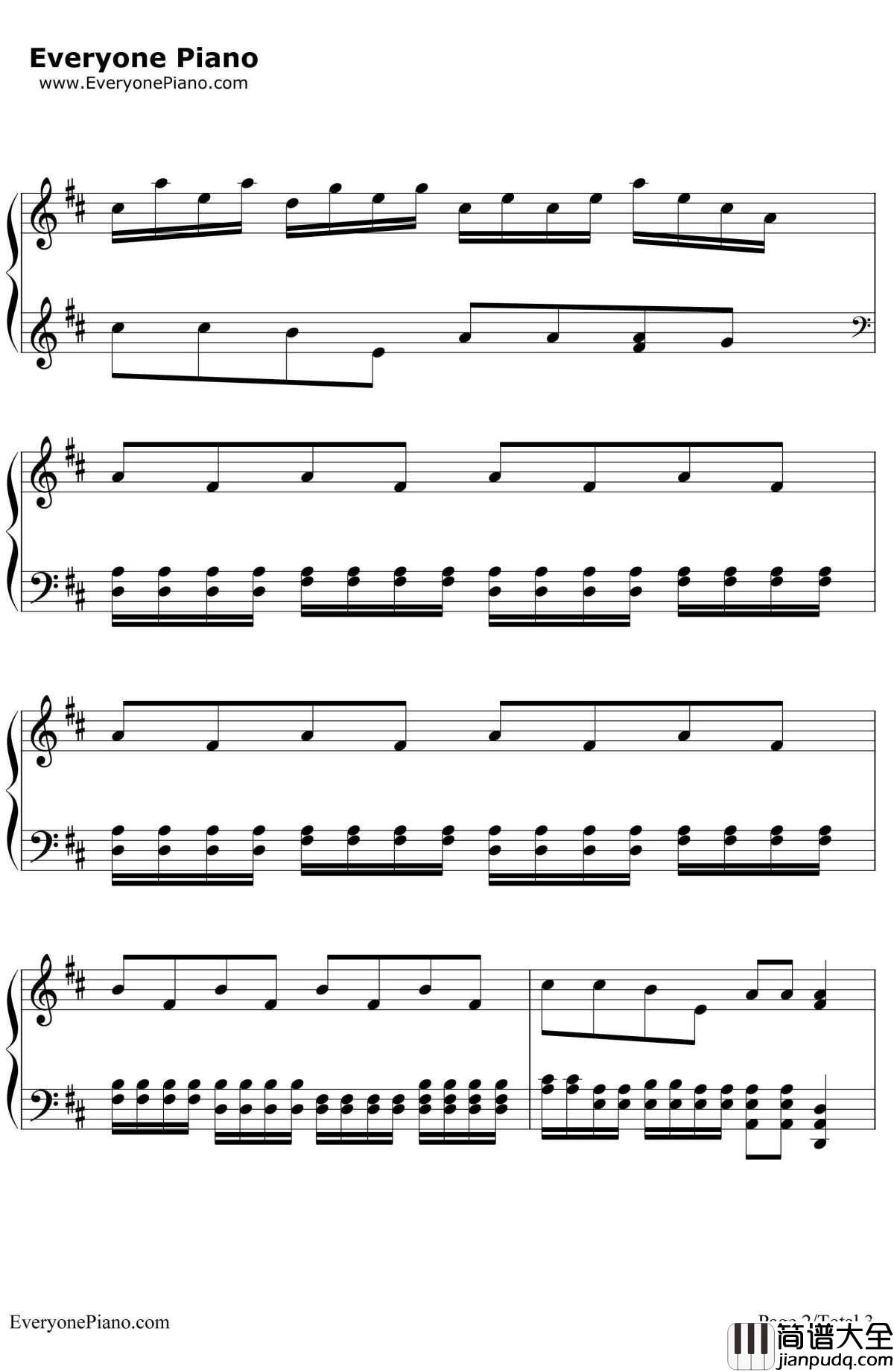 小蜜蜂钢琴谱_Aiolia_FC经典游戏