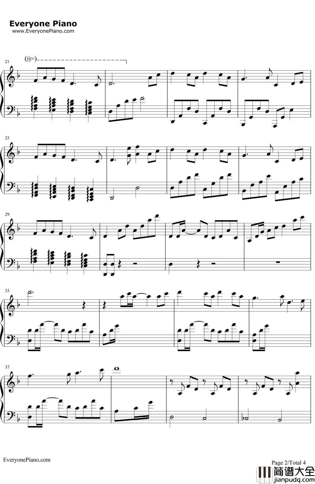 TheFoggyDew钢琴谱_班得瑞_迷雾水珠