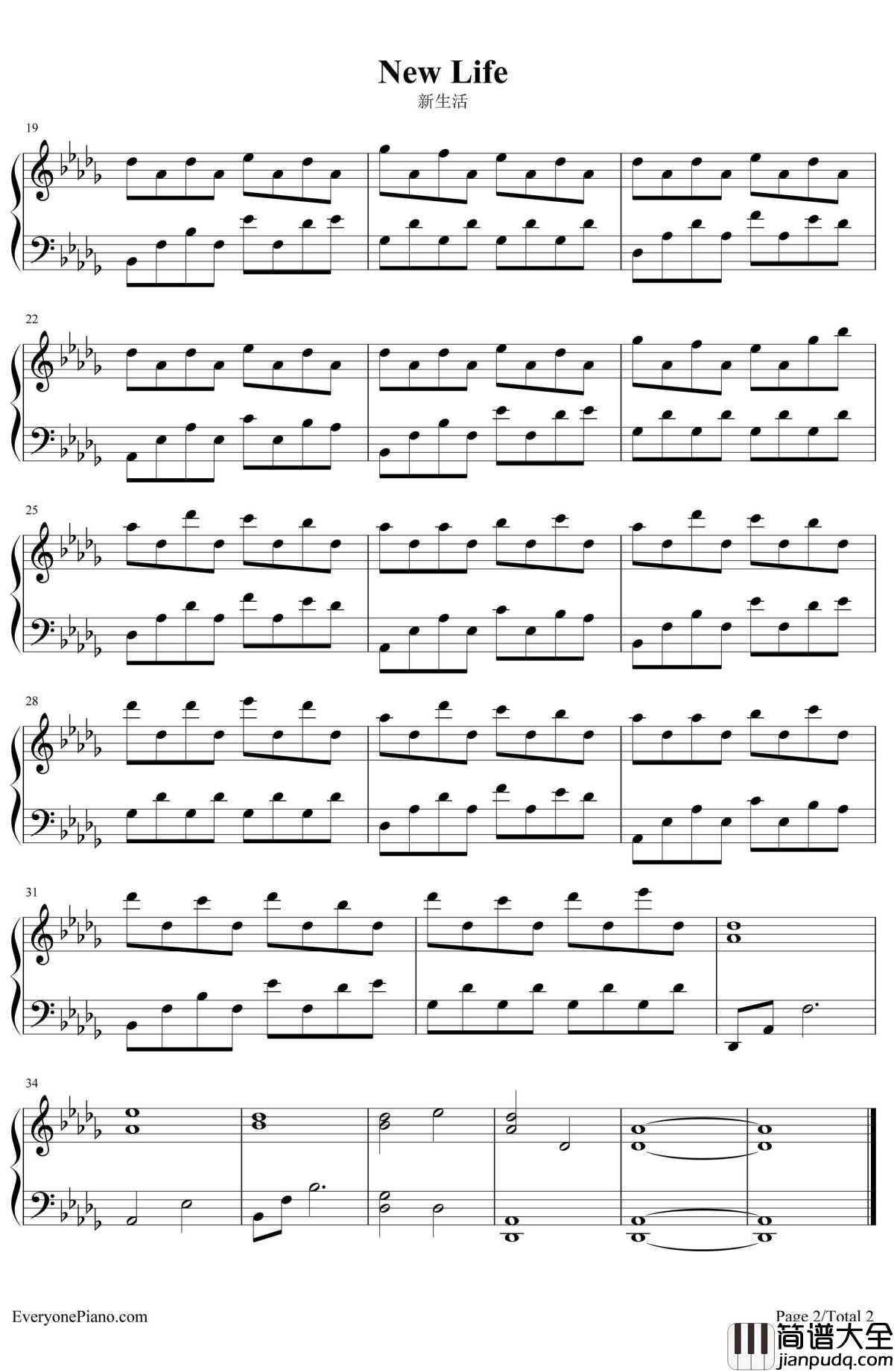 NewLife钢琴谱_PeterJeremias